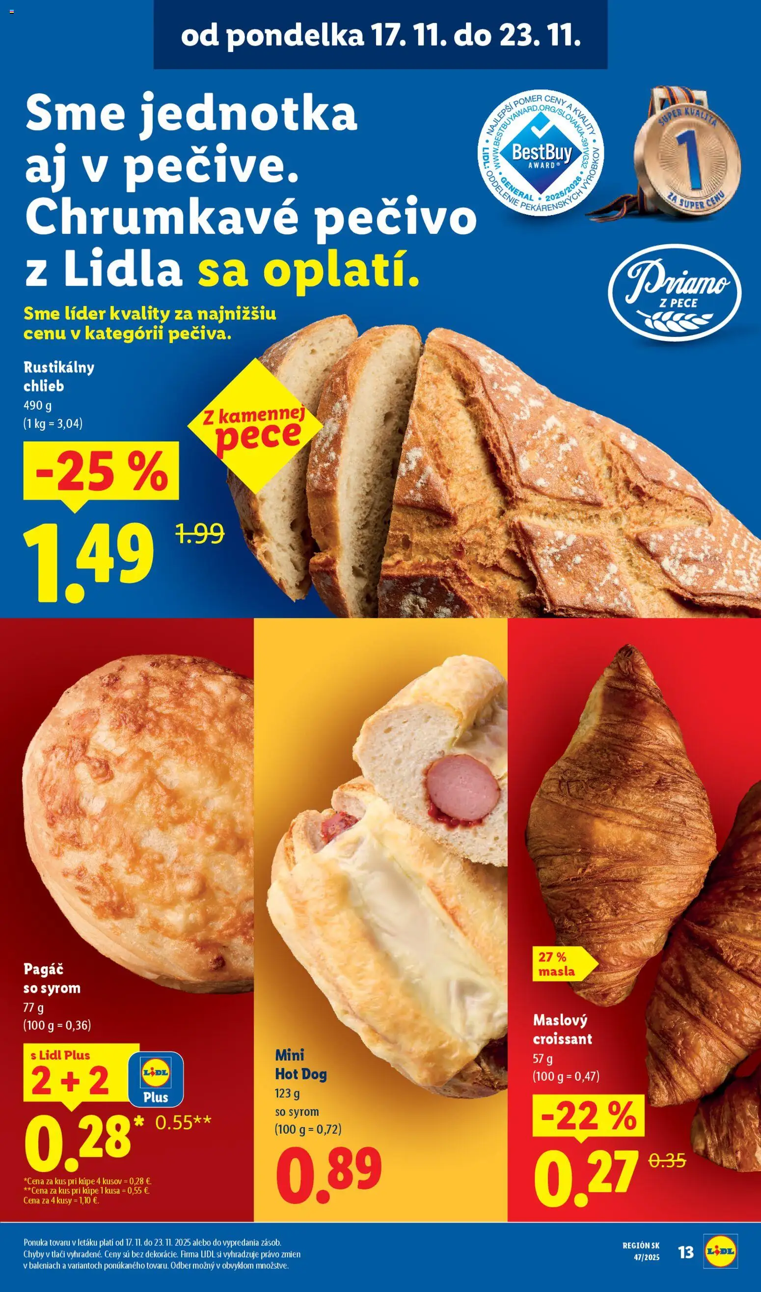 Nové Lidl akcie – leták je platný od 20.11.2025 | Strana: 58 | Produkty: Chlieb, Croissant