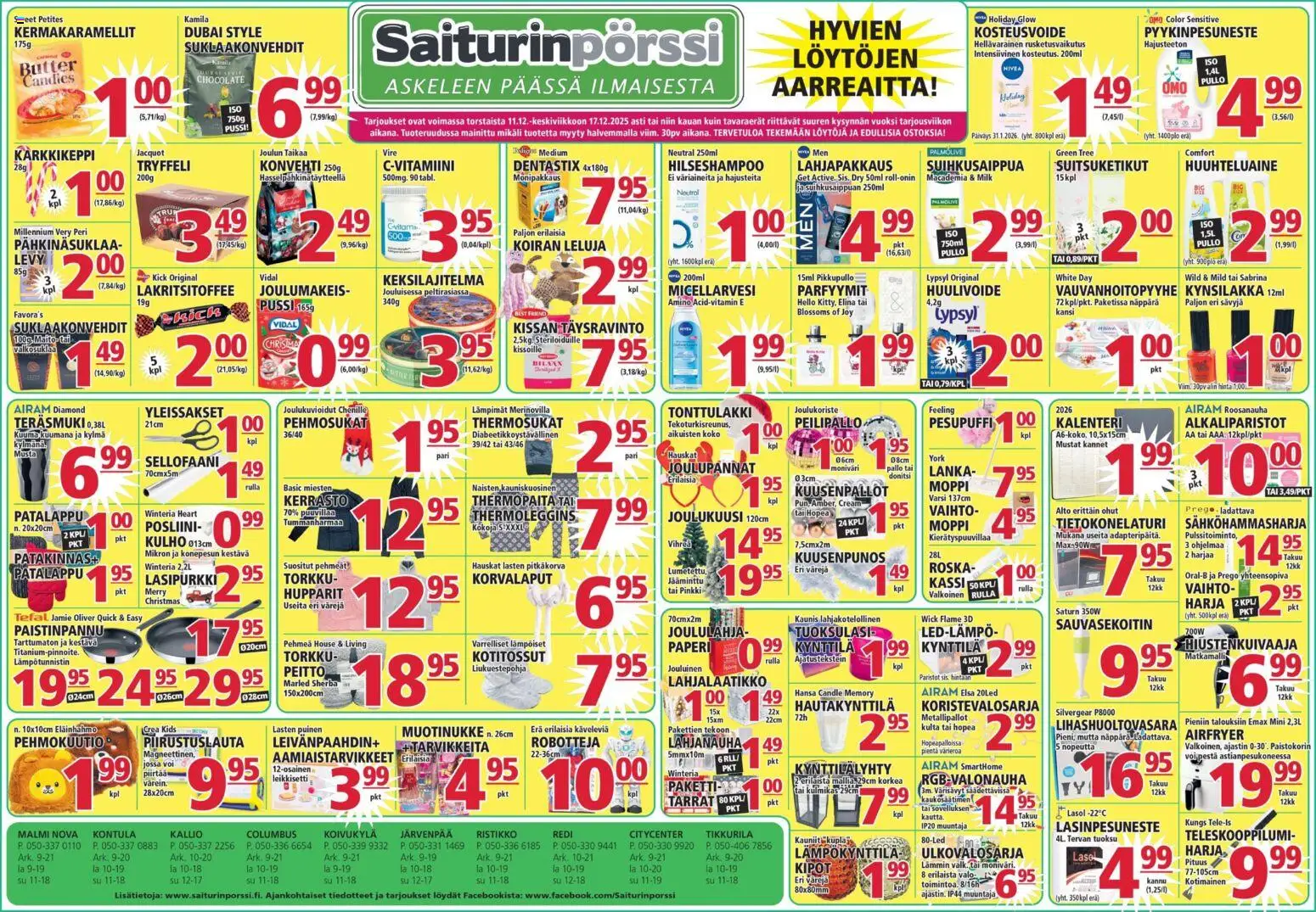 Saiturinpörssi tarjoukset – voimassa 11.12.2025 alkaen | Sivu: 1 | Tuotteet: Levy, Huuhteluaine, Patalappu, Maito