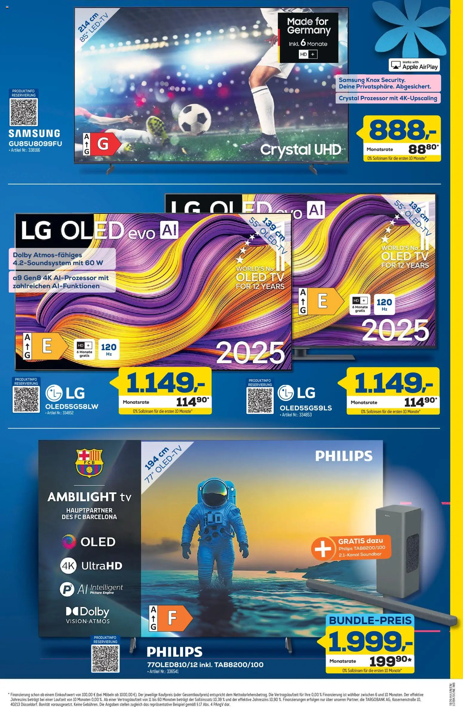 Euronics Prospekt Berlet – gültig ab 23.04.2026 | Seite: 3 | Produkte: Philips, Samsung, Soundbar, TV