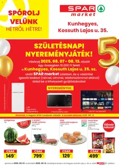 Spar Market megújulás Kunhegyes - amely érvényes a következő dátumtól: 07.08.2025