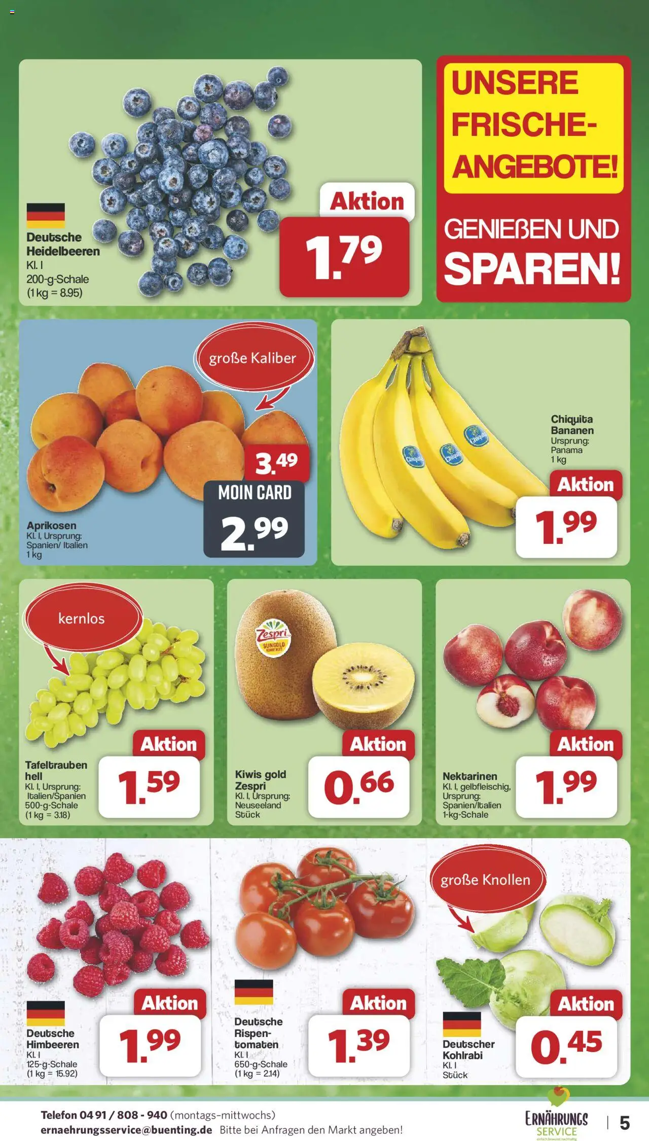 Famila Nordwest Prospekt 	 - gültig ab dem 21.07.2025 | Seite: 5 | Produkte: Nektarinen, Kohlrabi, Tomaten, Heidelbeeren