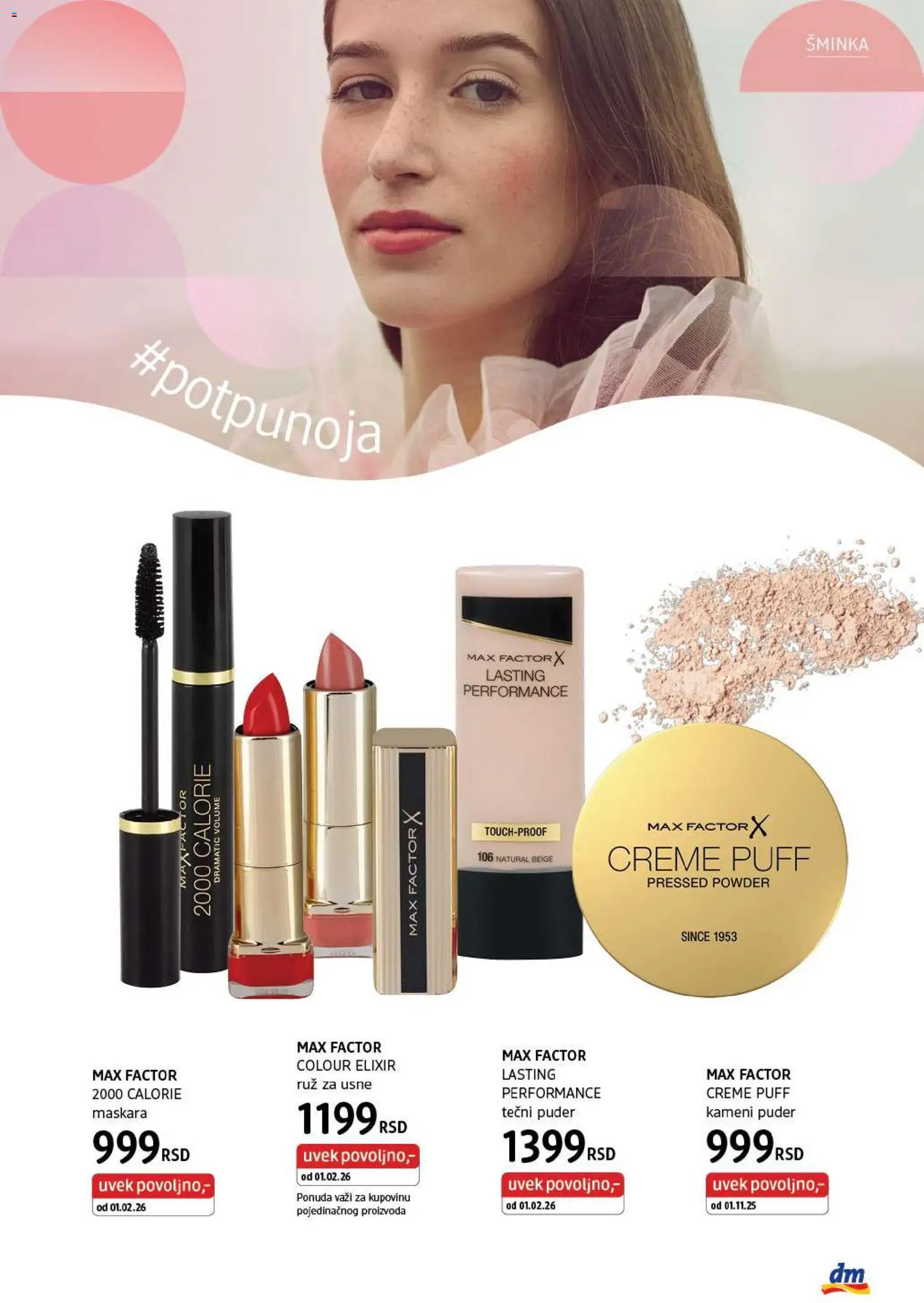 DM Drogerie katalog - važi od 01.03.2026 | Strana: 9 | Proizvode: Tečni puder, Puder, Maskara