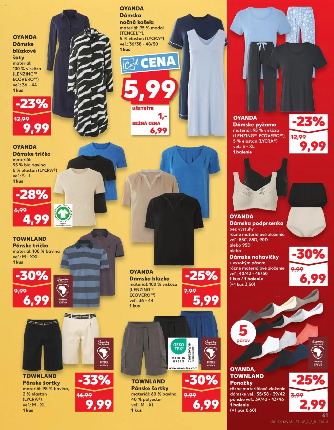 Kaufland Partizánske │ platný od 10.07.2025 | Strana: 61 | Produkty: Šaty, Tričko, Nohavičky, Ponožky