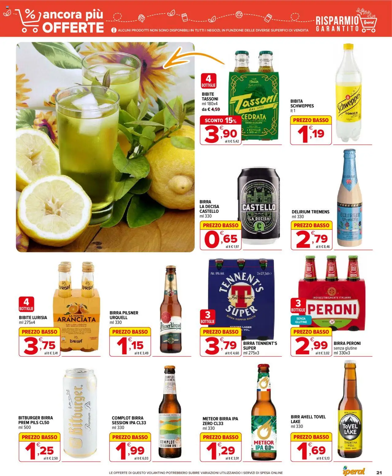 Volantino Iperal del 05.06.2025 | Pagina: 21 | Prodotti: Birra, Bibite, Bibita, Arancia