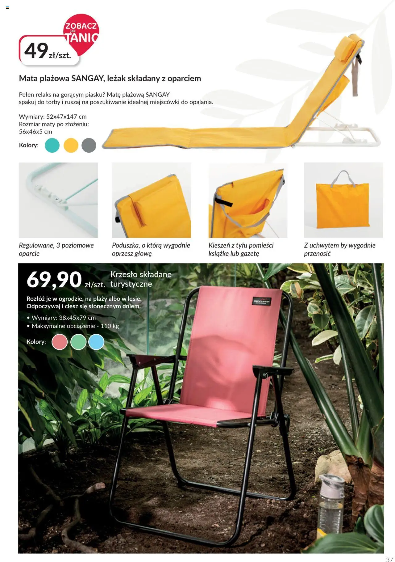 Salony Agata Gazetka - Ogród od 26.05.2025 | Strona: 37 | Produkty: Leżak, Krzesło