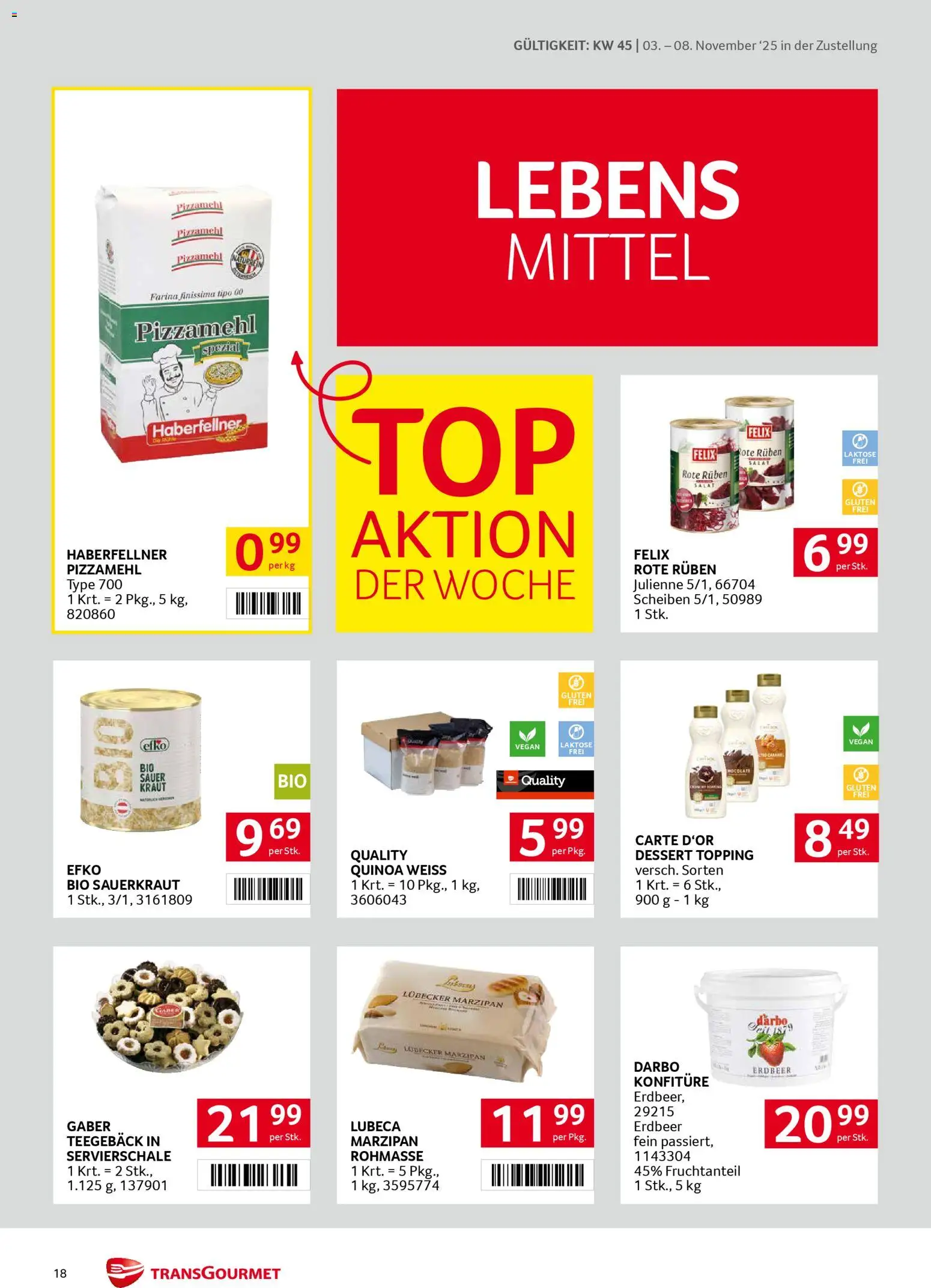 Transgourmet Zustellaktion gültig ab 03.11.2025 | Seite: 18 | Produkte: Salat, Kraut