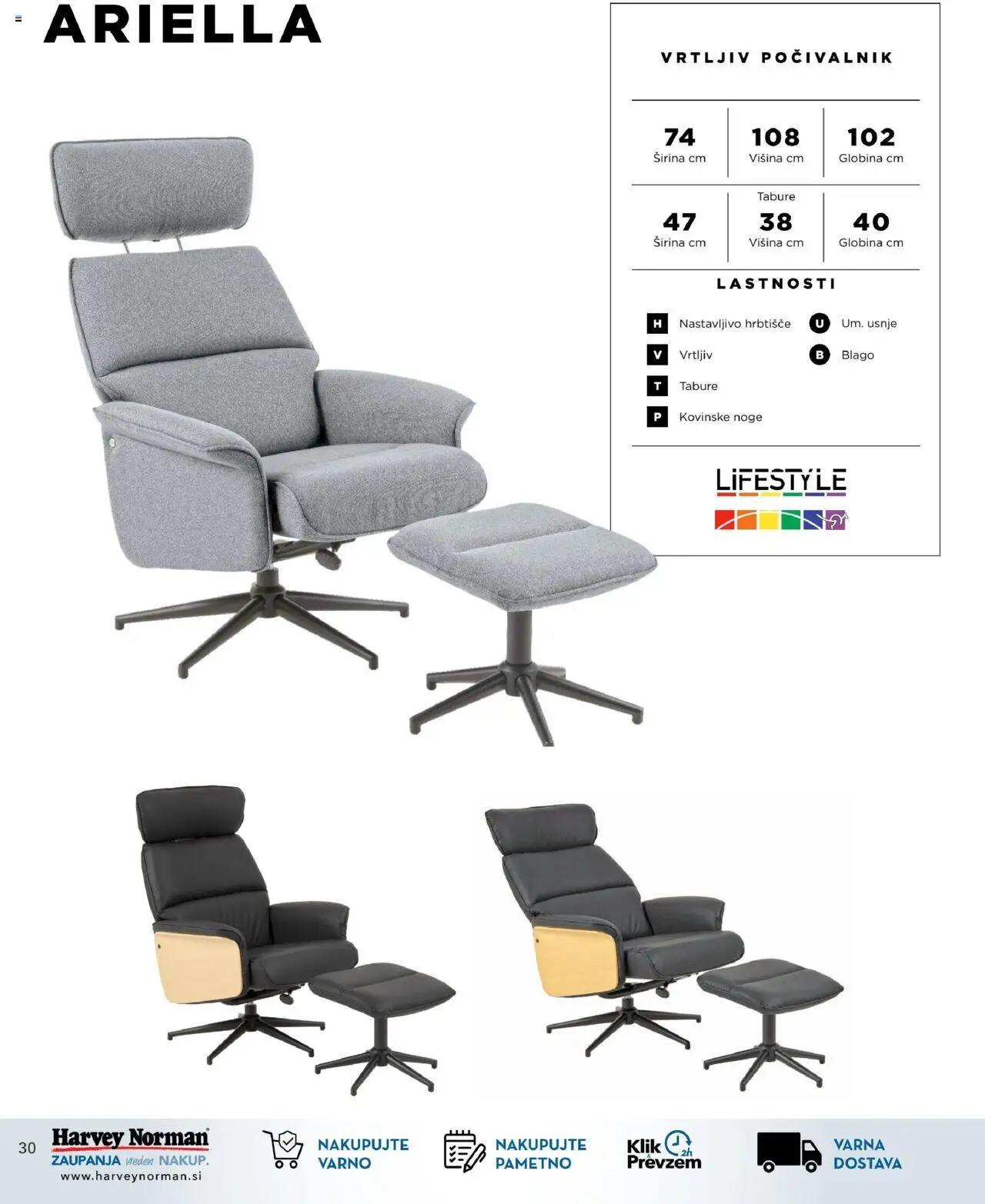 Harvey Norman - Katalog - Udobna praznična ponudba - Počivalniki & masažni stoli │ velja od 22.12.2022 | Stran: 30