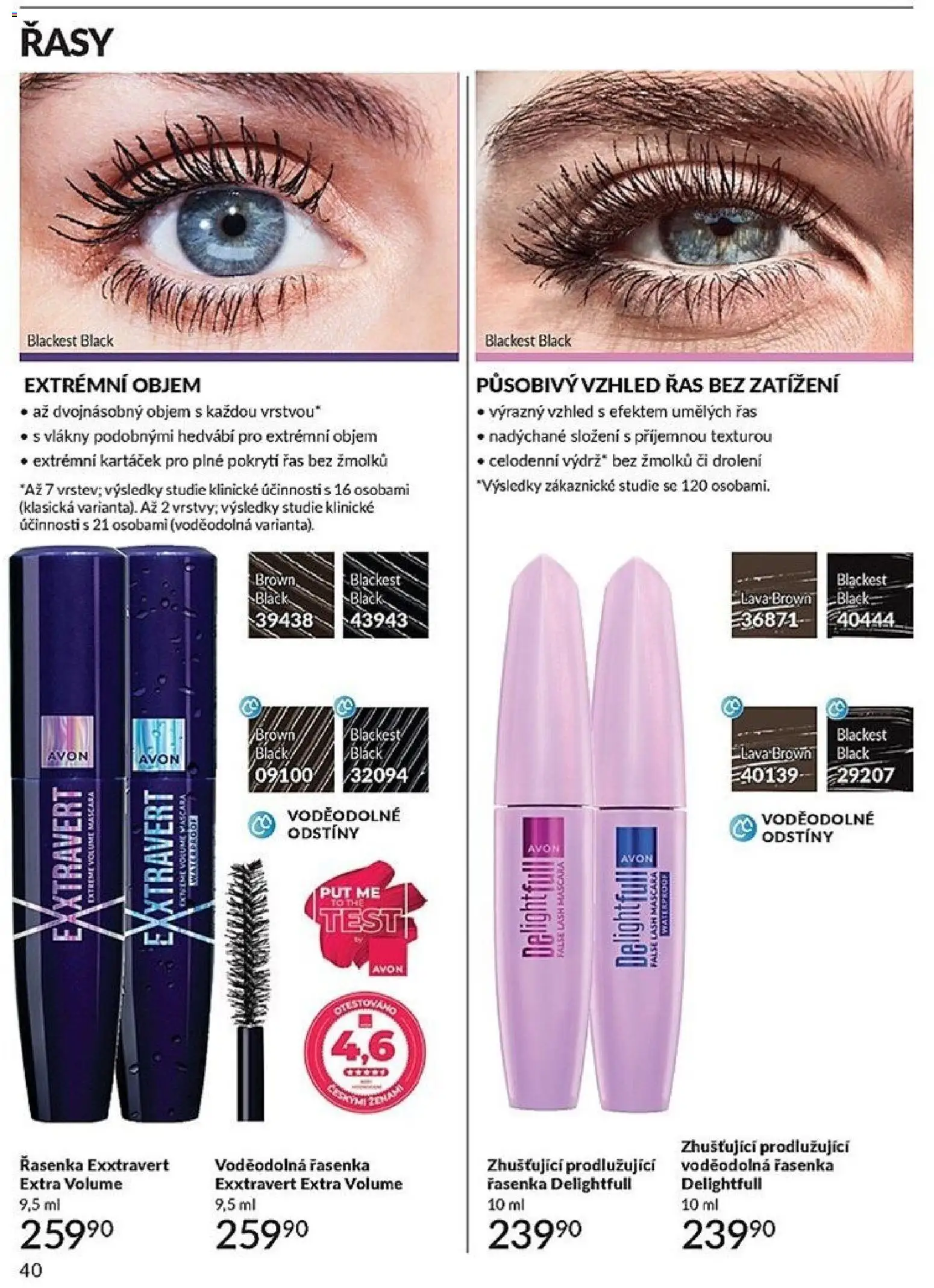 Avon katalog 1/2026 od 01.01.2026 | Strana: 40 | Produkty: Test, Řasenka