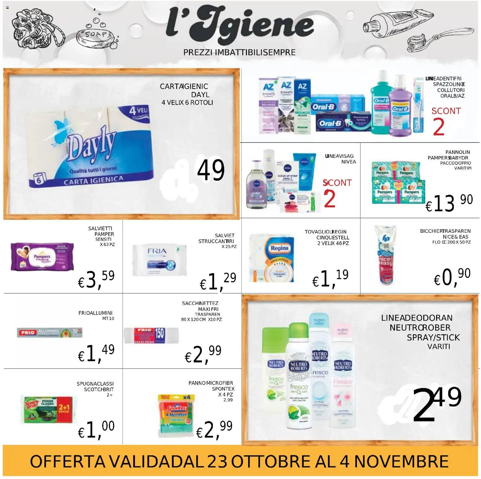 Volantino Coal del 23.10.2025 | Pagina: 23 | Prodotti: Carta igienica, Pampers, Alluminio