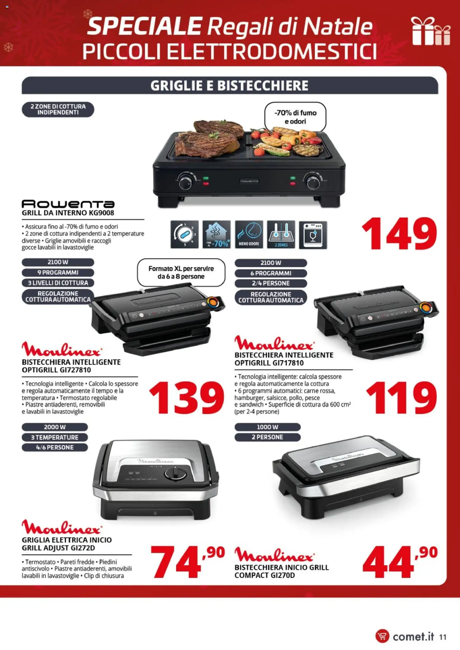 Volantino Comet del 01.12.2025 | Pagina: 11 | Prodotti: Pesce, Bistecchiera, Lavastoviglie, Griglia