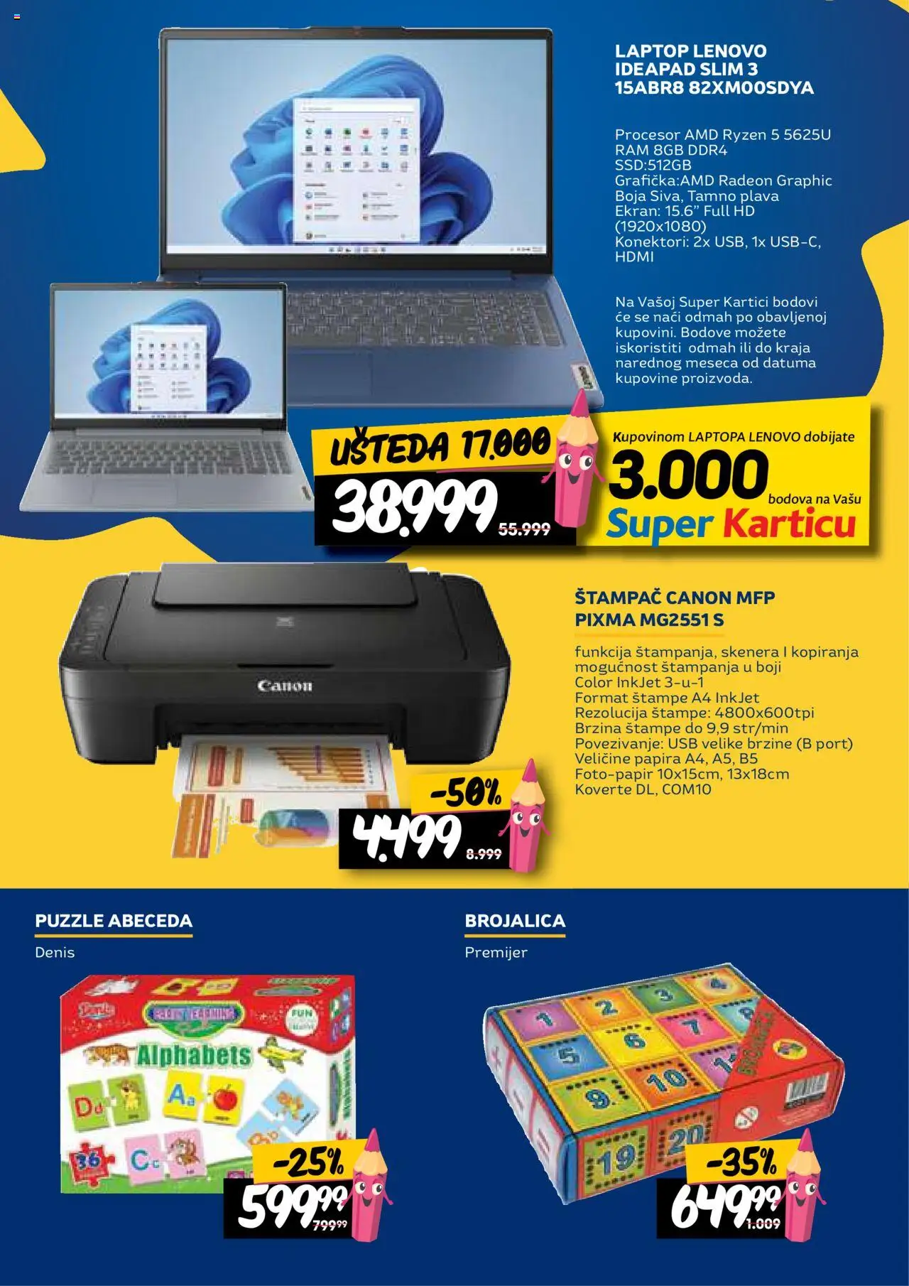 Idea katalog - važi od 14.08.2025 | Strana: 30 | Proizvode: Štampač, USB, Laptop