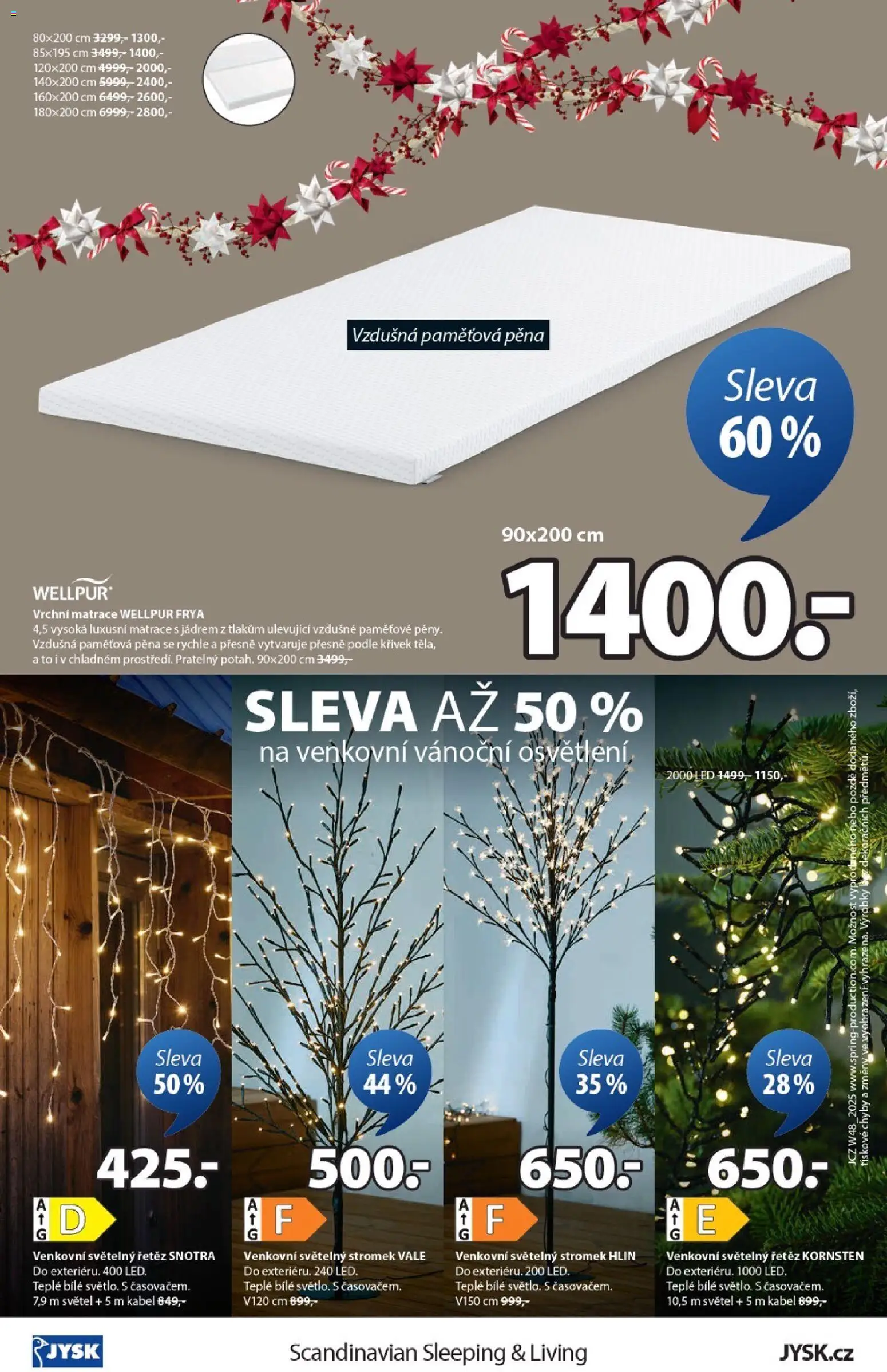 JYSK leták od 24.11.2025 | Strana: 16 | Produkty: Kabel, Světelný řetěz, Matrace, LED