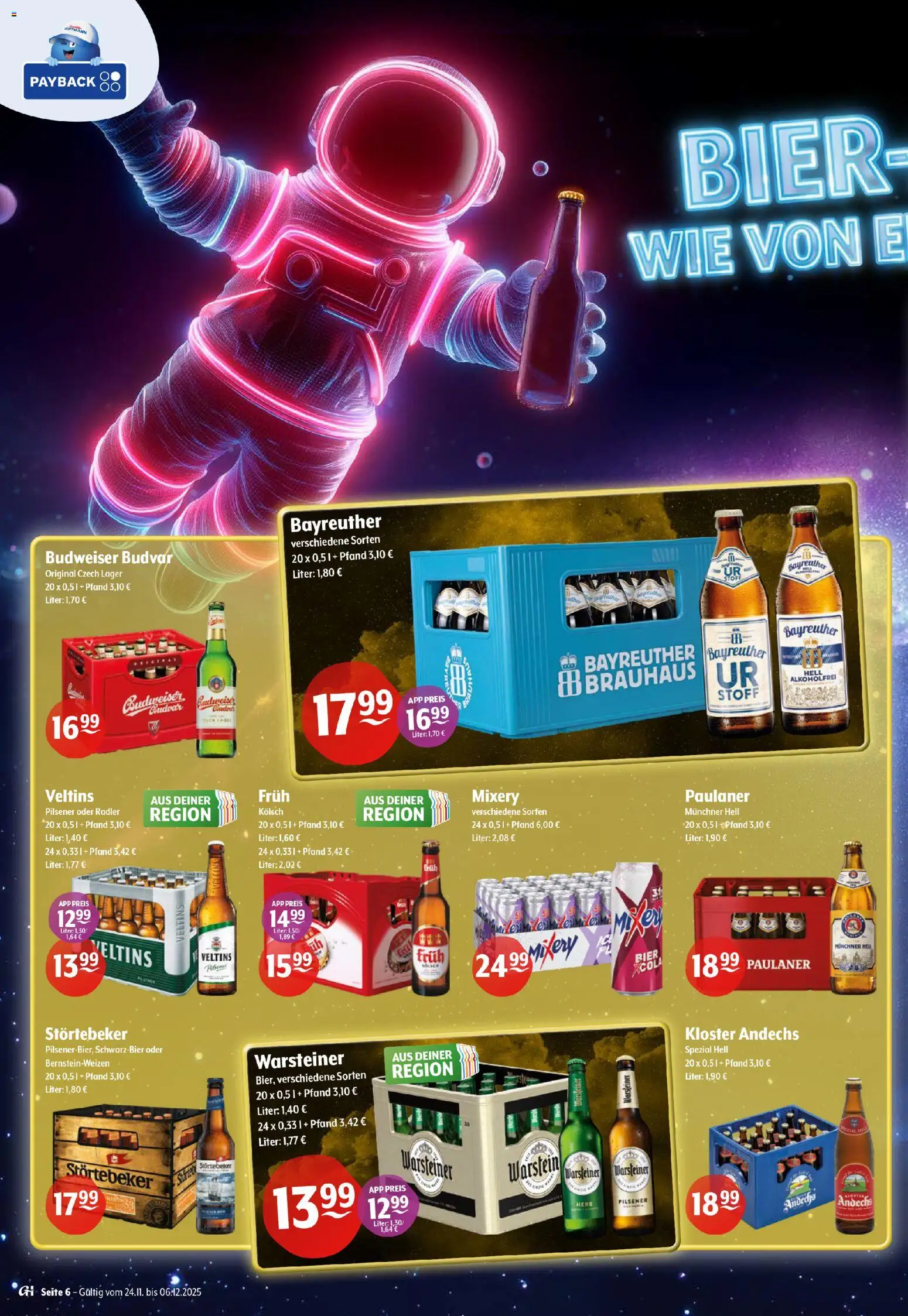 Trink und Spare - Black Friday – gültig ab 24.11.2025 | Seite: 6 | Produkte: Bitburger, Pils, Warsteiner, Budweiser