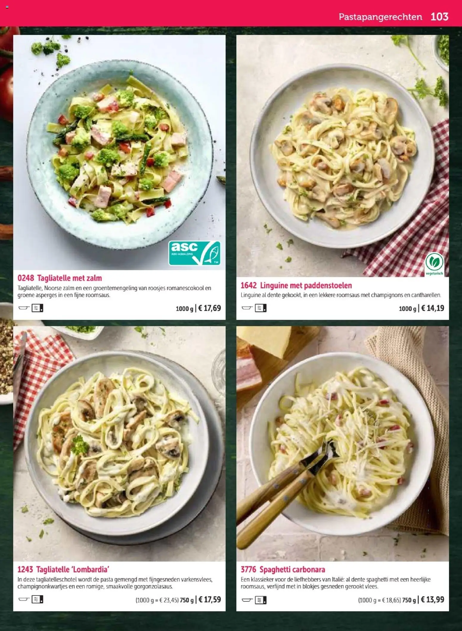 {H1} | Pagina: 103 | Producten: Zalm, Pasta, Asperges