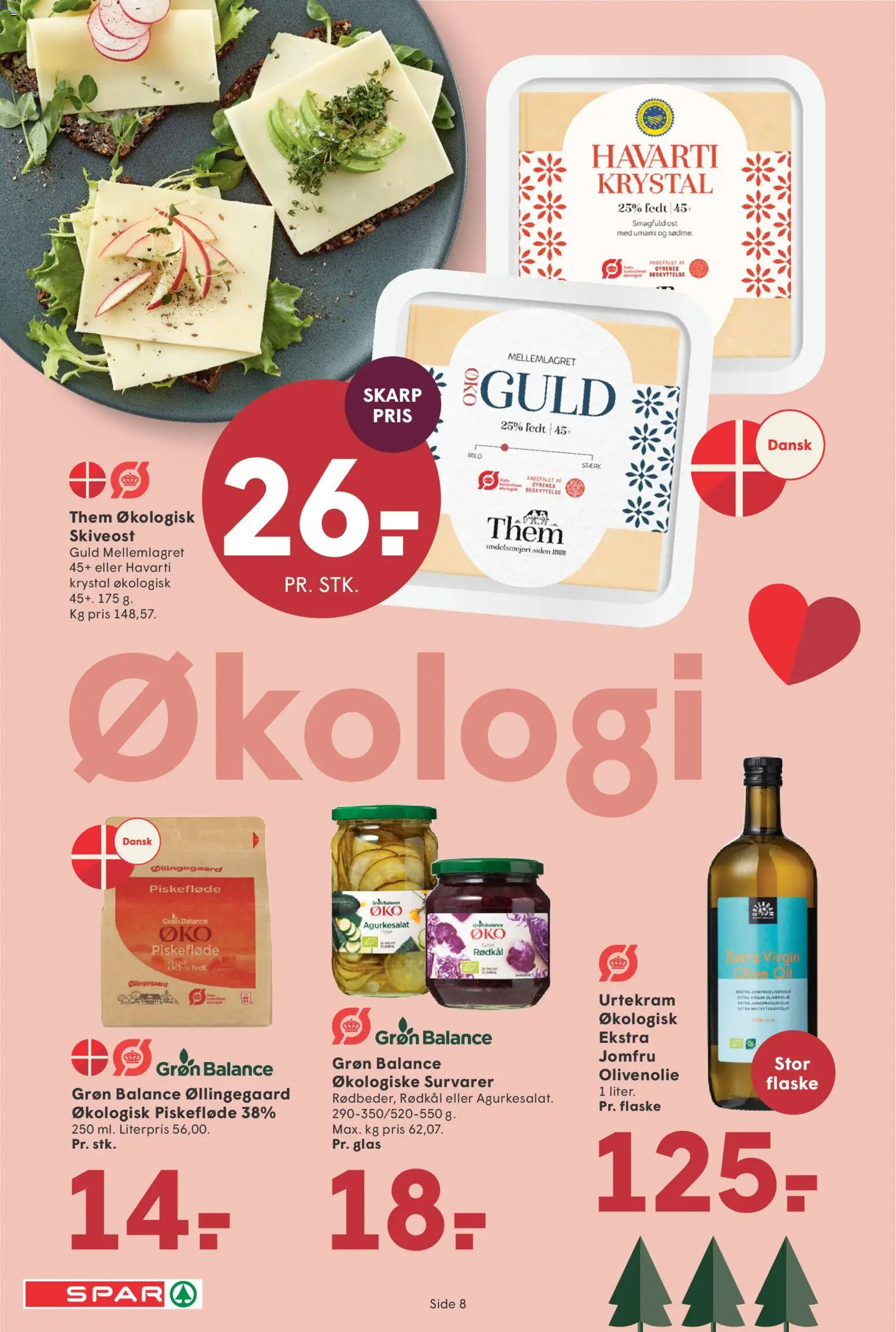Spar tilbudsavis – gyldig fra 21.11.2025 | Side: 8 | Produkter: Ost, Rødkål, Skiveost, Olivenolie