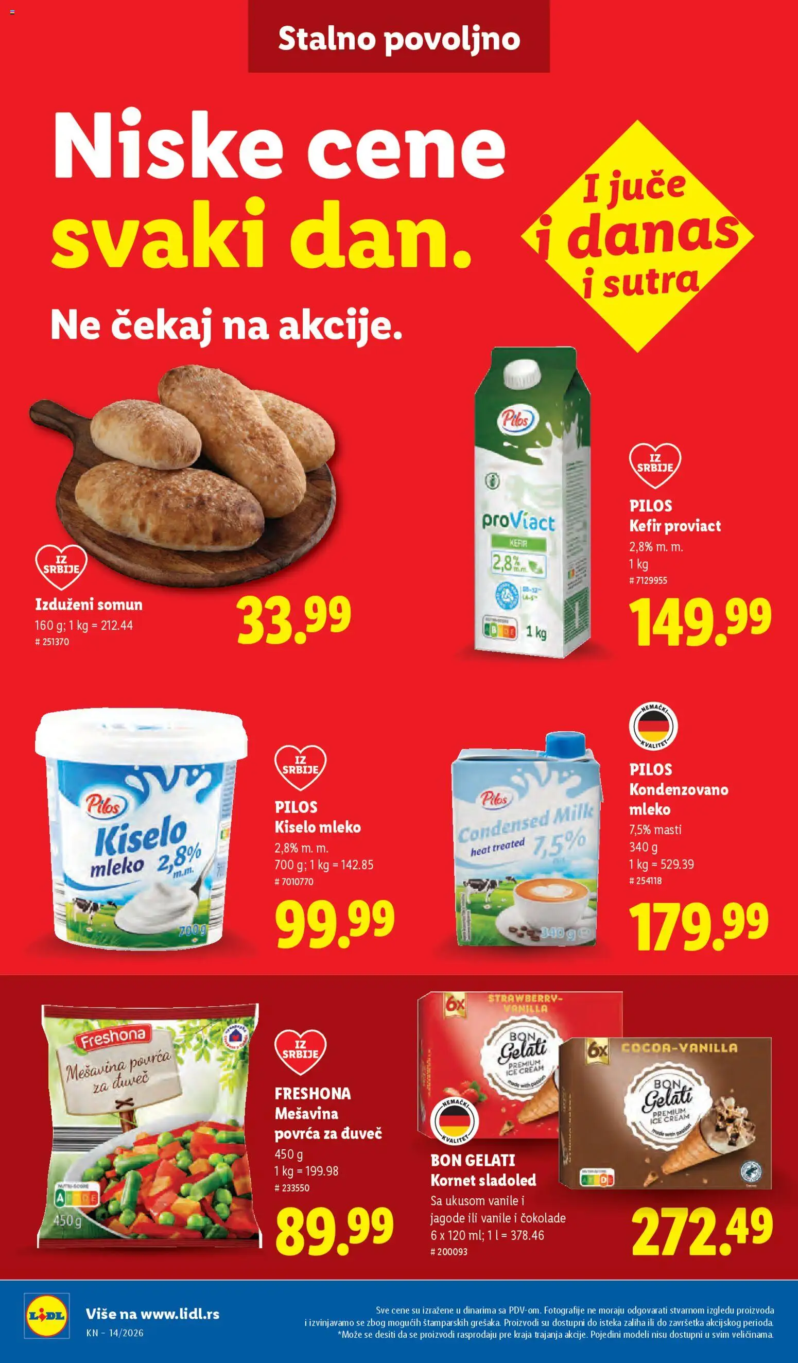 Lidl katalog - važi od 02.04.2026 | Strana: 40 | Proizvode: Kiselo mleko, Somun, Kondenzovano mleko, Mleko