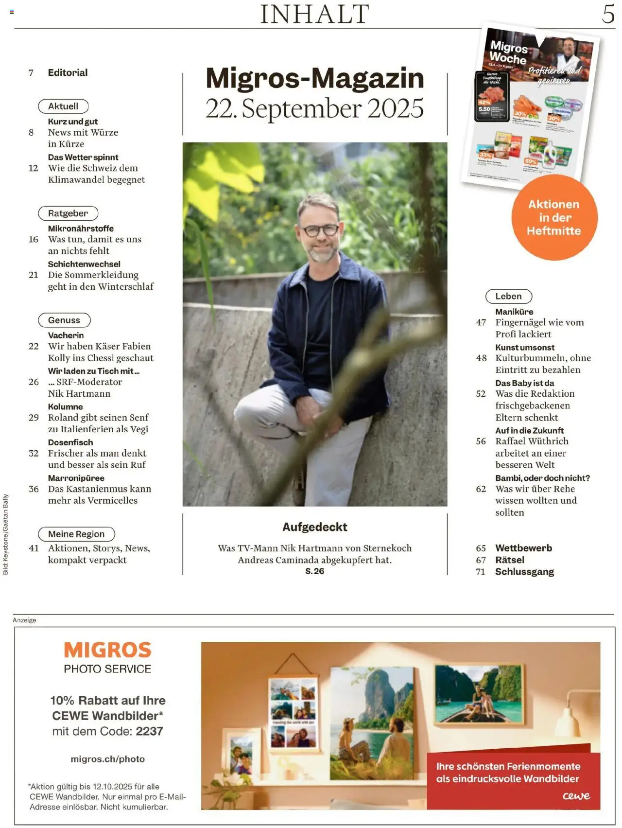 Migros Magazin – gültig ab 22.09.2025 | Seite: 5 | Produkte: Tisch