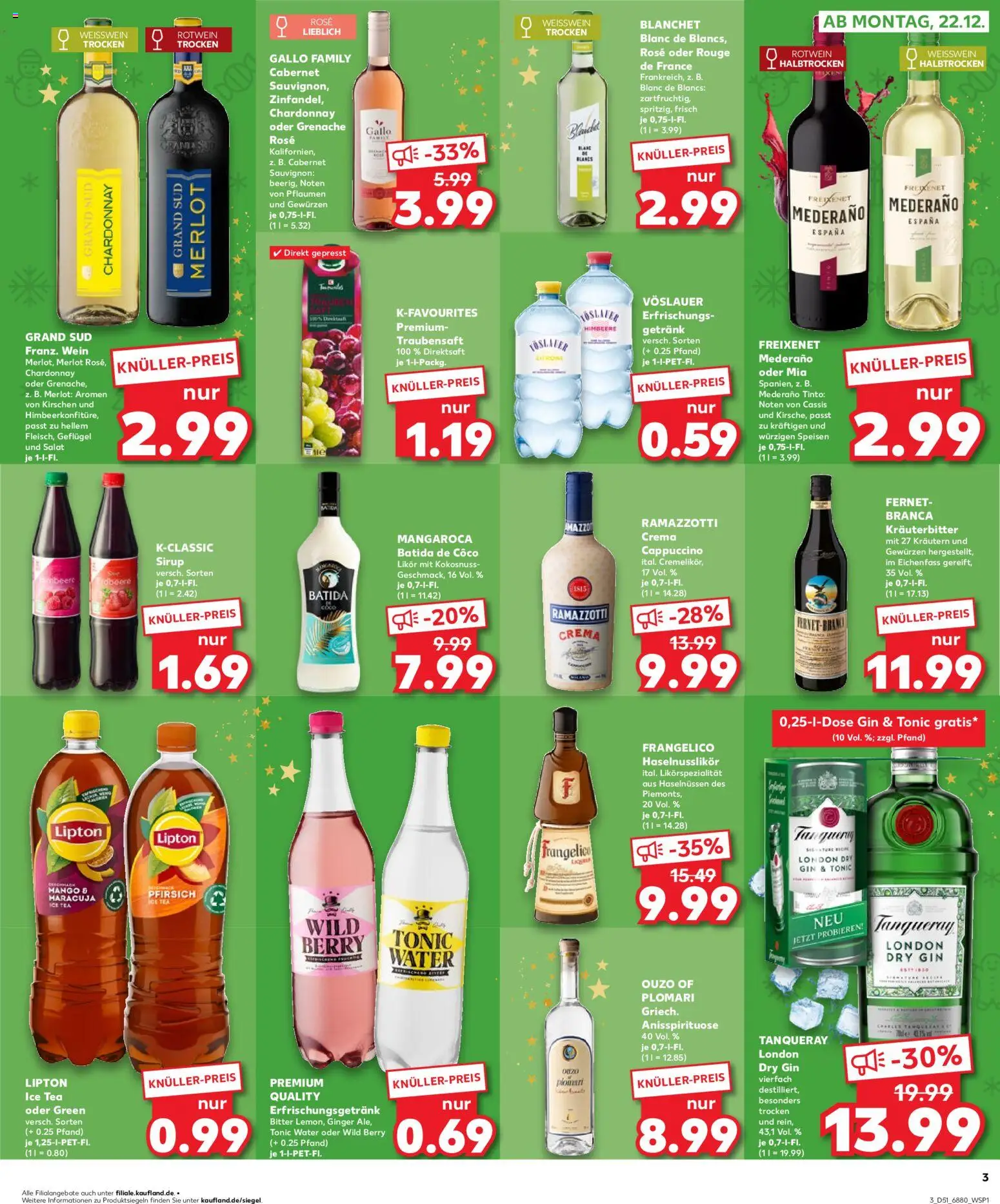 Kaufland prospekt Völklingen	 – gültig ab 21.12.2025 | Seite: 3 | Produkte: Rotwein, Batida de coco, Ramazzotti, Fernet branca