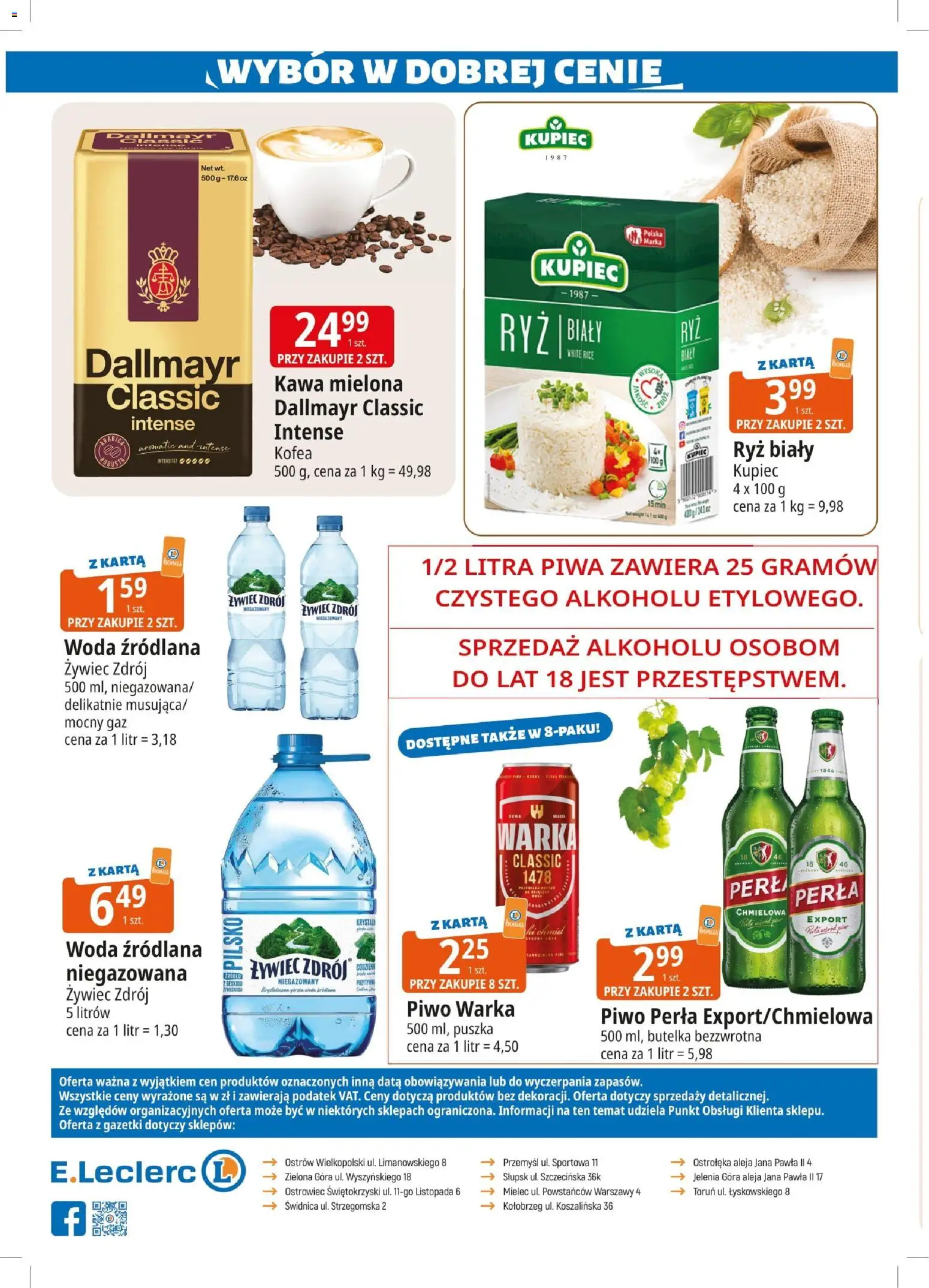 E.Leclerc Gazetka - Zielona Góra od 23.01.2026 | Strona: 2 | Produkty: Woda źródlana, Warka, Piwo Warka, Piwo