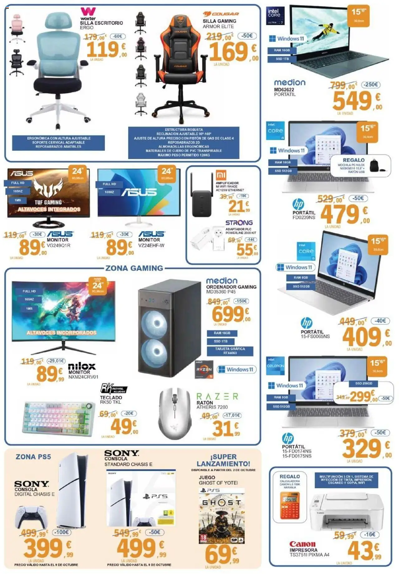 E.Leclerc folleto │ válido desde el 01.10.2025 | Página: 7 | Productos: Altavoces, Monitor, Ordenador, Teclado