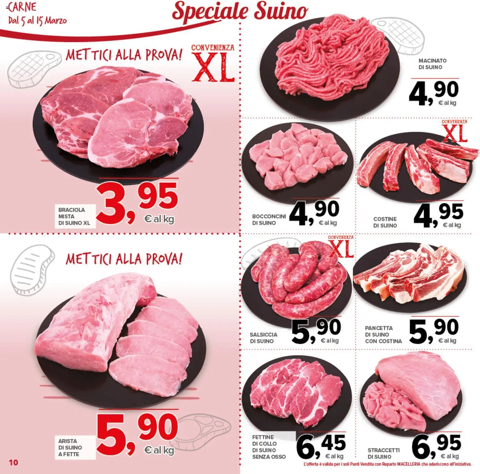 Volantino Todis del 05.03.2026 | Pagina: 10 | Prodotti: Pancetta, Suino, Salsiccia, Macinato
