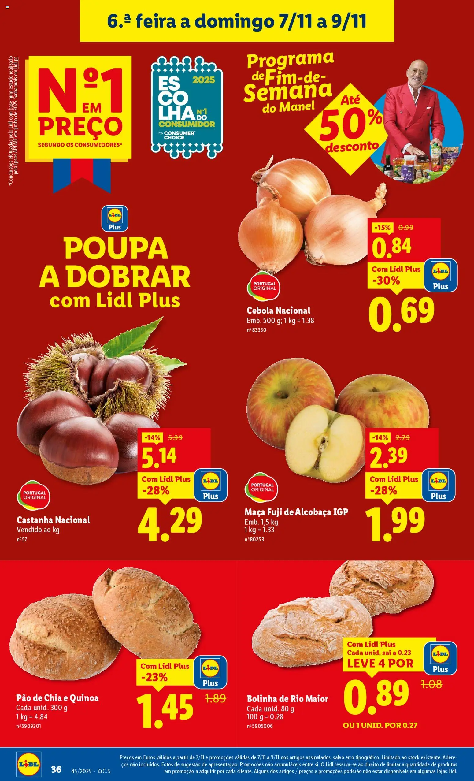 Lidl folheto │ válido de 03.11.2025 | Página: 36 | Produtos: Quinoa, Cebola, Pão, Maça