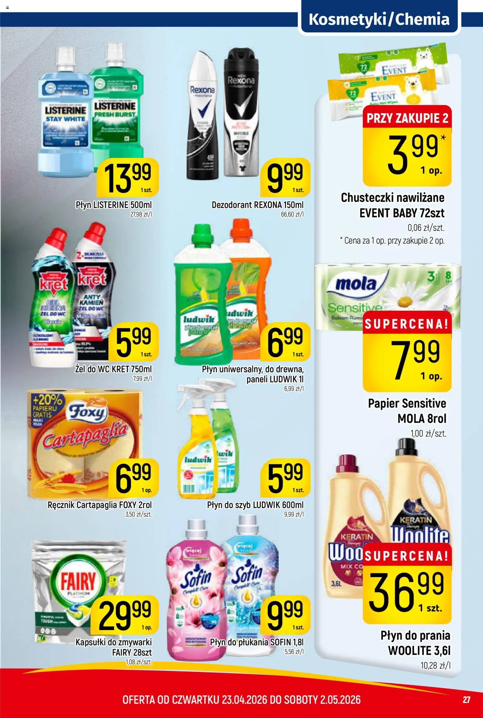 Piotruś Pan gazetka od 23.04.2026 | Strona: 27 | Produkty: Rum, Fairy, Dezodorant, Kapsułki do zmywarki