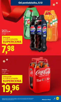 Pogląd oferty "Pepsi Zero, Mirinda lub 7UP, Dwusztuk, 2 x 1 l" - ważna od 08.12.2025 | Strona: 17 | Produkty: Pepsi