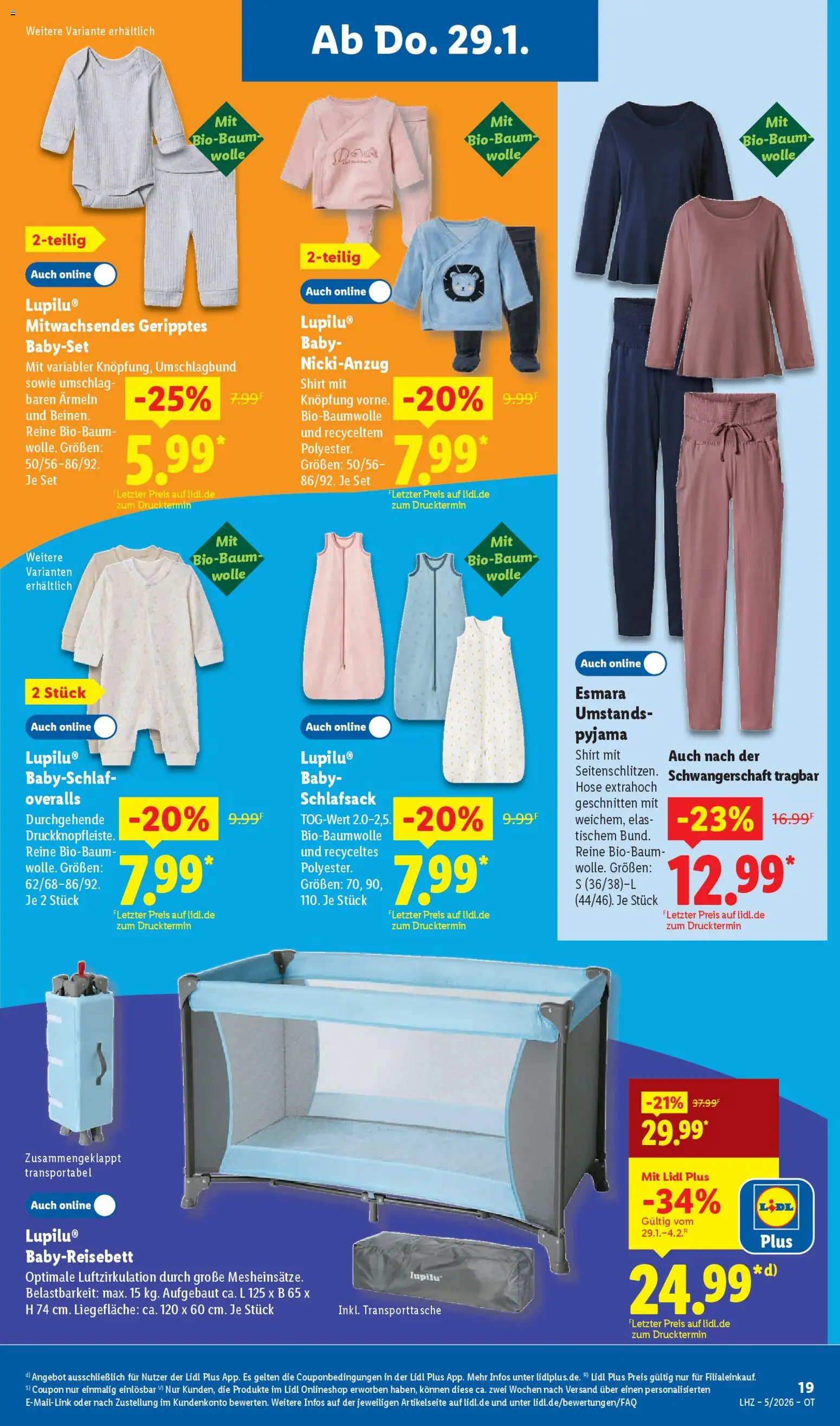 Lidl Prospekt Bernsdorf – gültig ab 26.01.2026 | Seite: 39 | Produkte: Shirt, Schlafsack, Hose, Pyjama