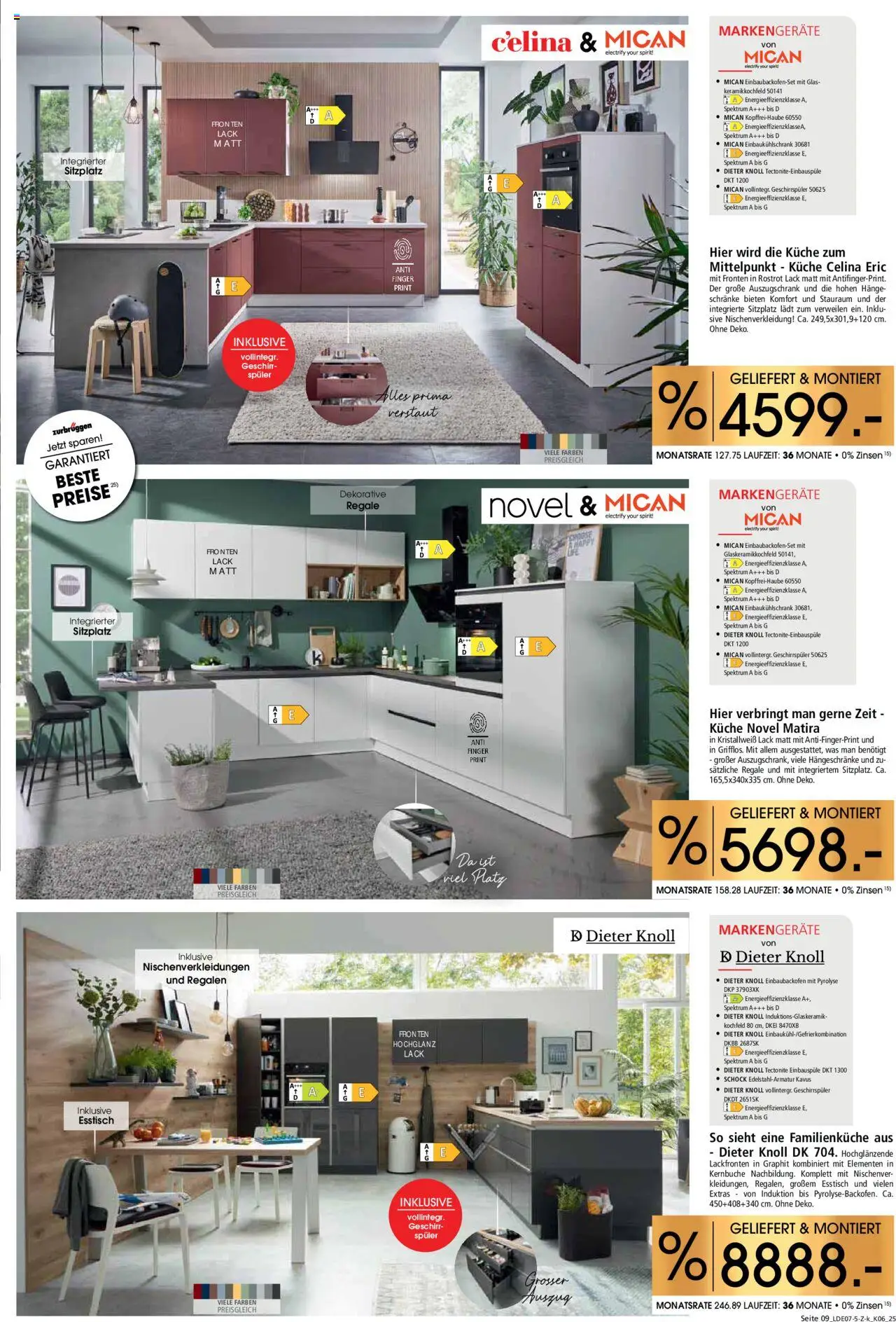 Zurbrüggen  Küchen für Ihr Zuhause - gültig ab dem 26.07.2025 | Seite: 9 | Produkte: Geschirrspüler, Esstisch, Küche, Kochfeld