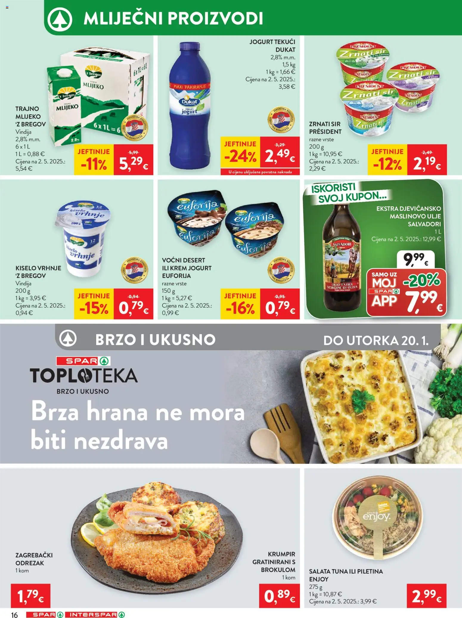 Spar katalog | vrijedi od 14.01.2026 | Stranica: 18 | Proizvodi: Mlijeko, Maslinovo ulje, Piletina, Tuna