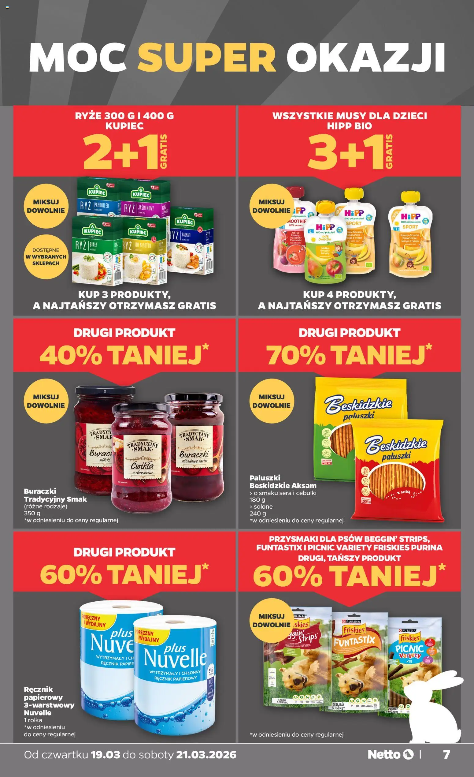 Netto gazetka od czwartku spożywcza od 19.03.2026 | Strona: 7 | Produkty: Paluszki, Pomarańcze, Truskawki, Ręcznik papierowy