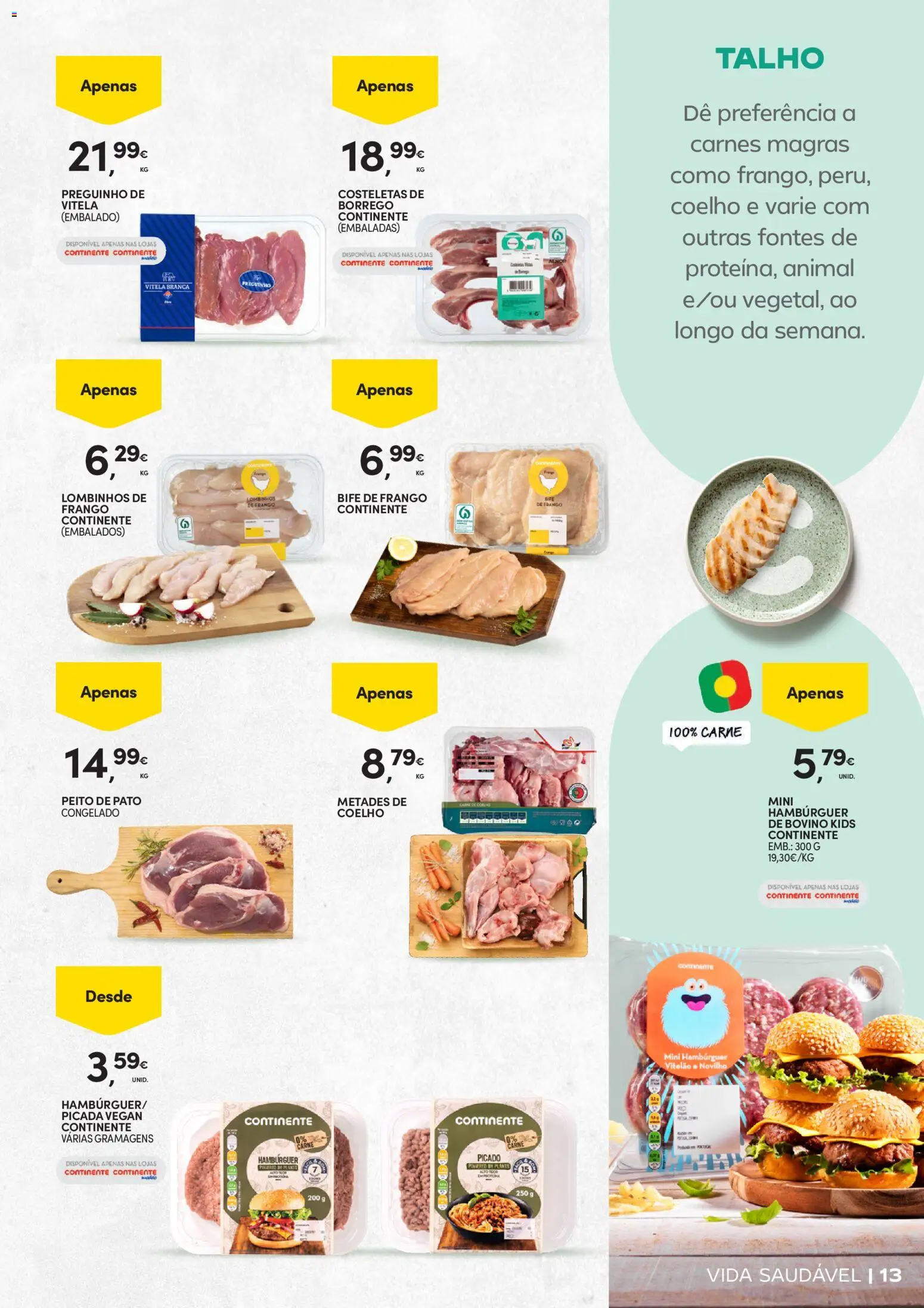 Continente - Vida Saudável: Passe a comer melhor │ válido de 20.01.2026 | Página: 13 | Produtos: Vitela, Frango, Carne, Coelho