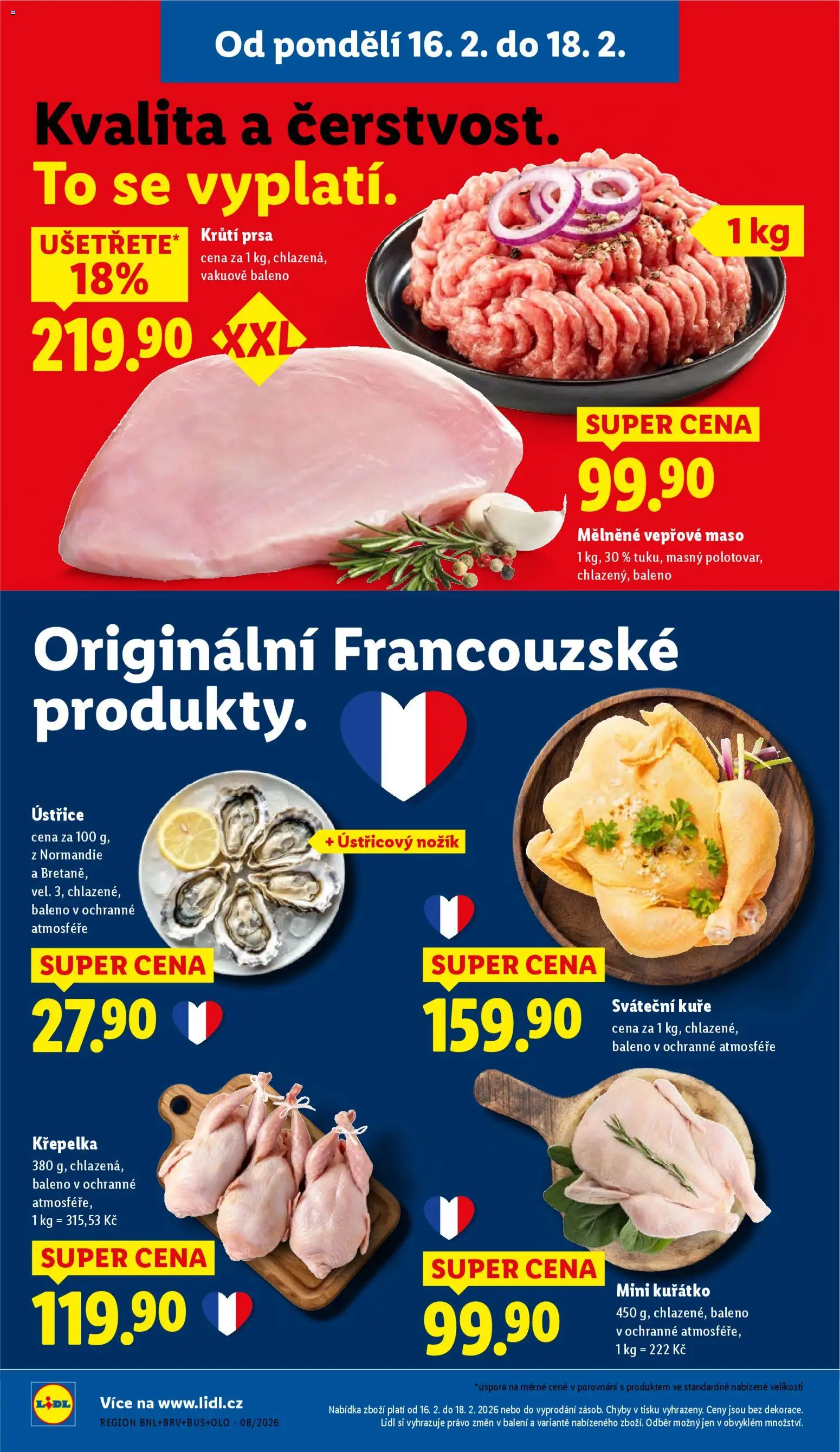 Lidl leták od 16.02.2026 | Strana: 12 | Produkty: Vepřové maso, Maso, Kuře