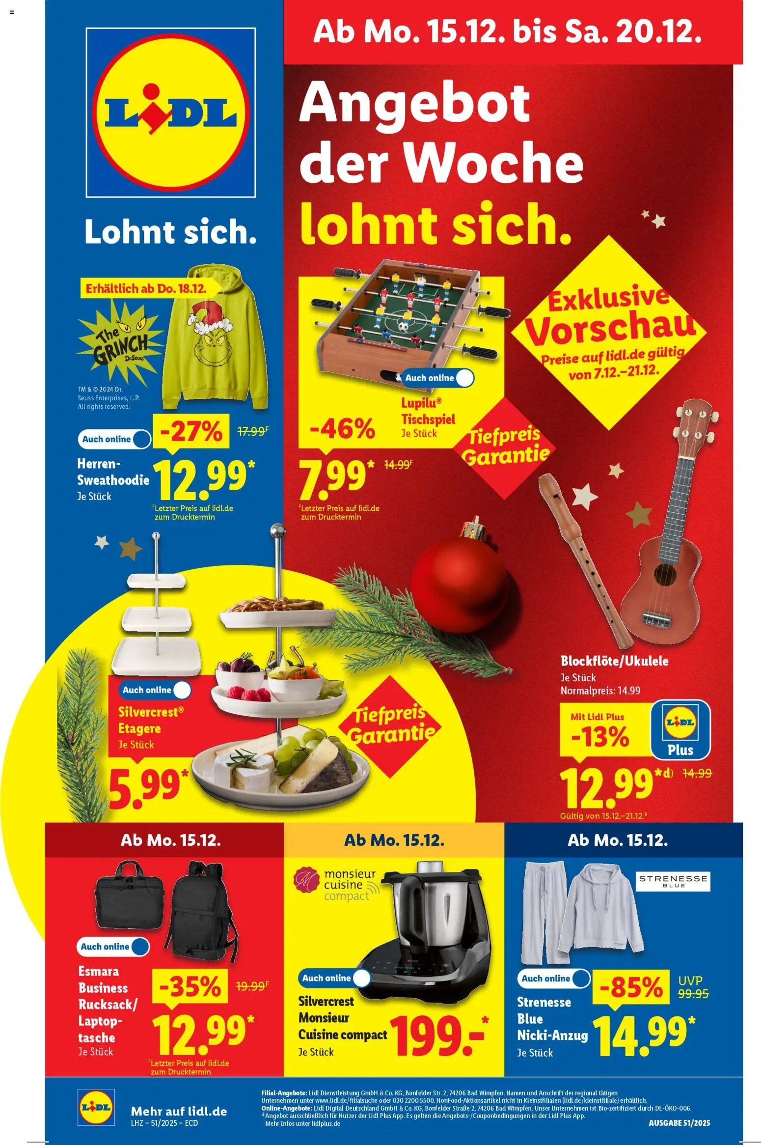 Lidl - Prospekt – gültig ab 15.12.2025 | Seite: 1 | Produkte: Tasche, Bad, Laptop