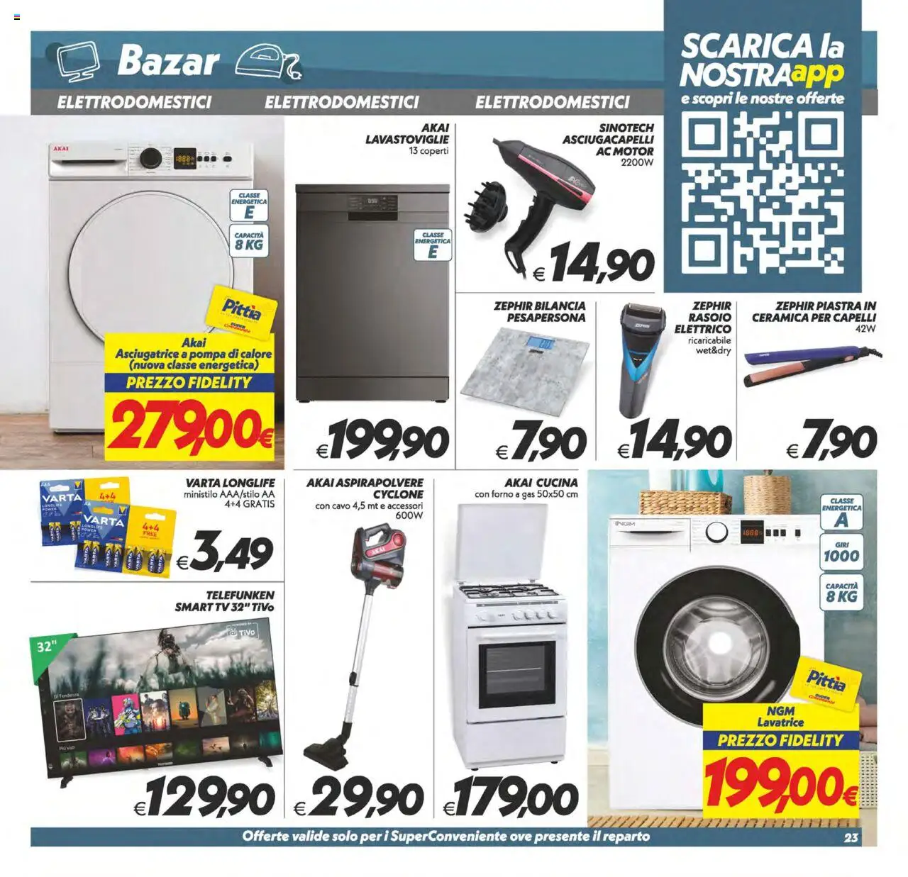 Volantino SuperConveniente del 23.09.2025 | Pagina: 23 | Prodotti: smart TV, Asciugatrice, Cavo, Forno