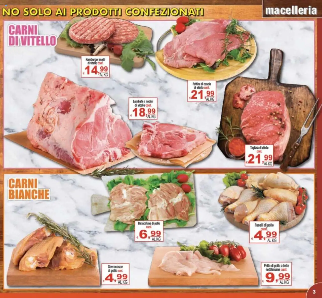 Volantino CTS del 25.07.2025 | Pagina: 3 | Prodotti: Petto di Pollo, Pollo, Vitello, Hamburger