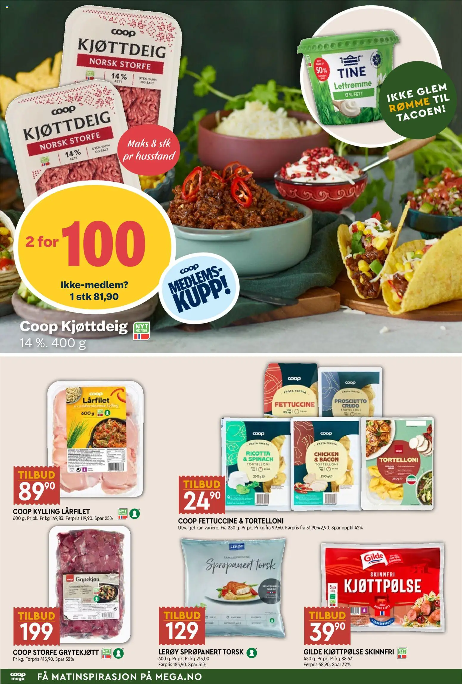 {H1} | Side: 2 | Produkter: Kylling, Pasta, Kjøttdeig, Вермішель