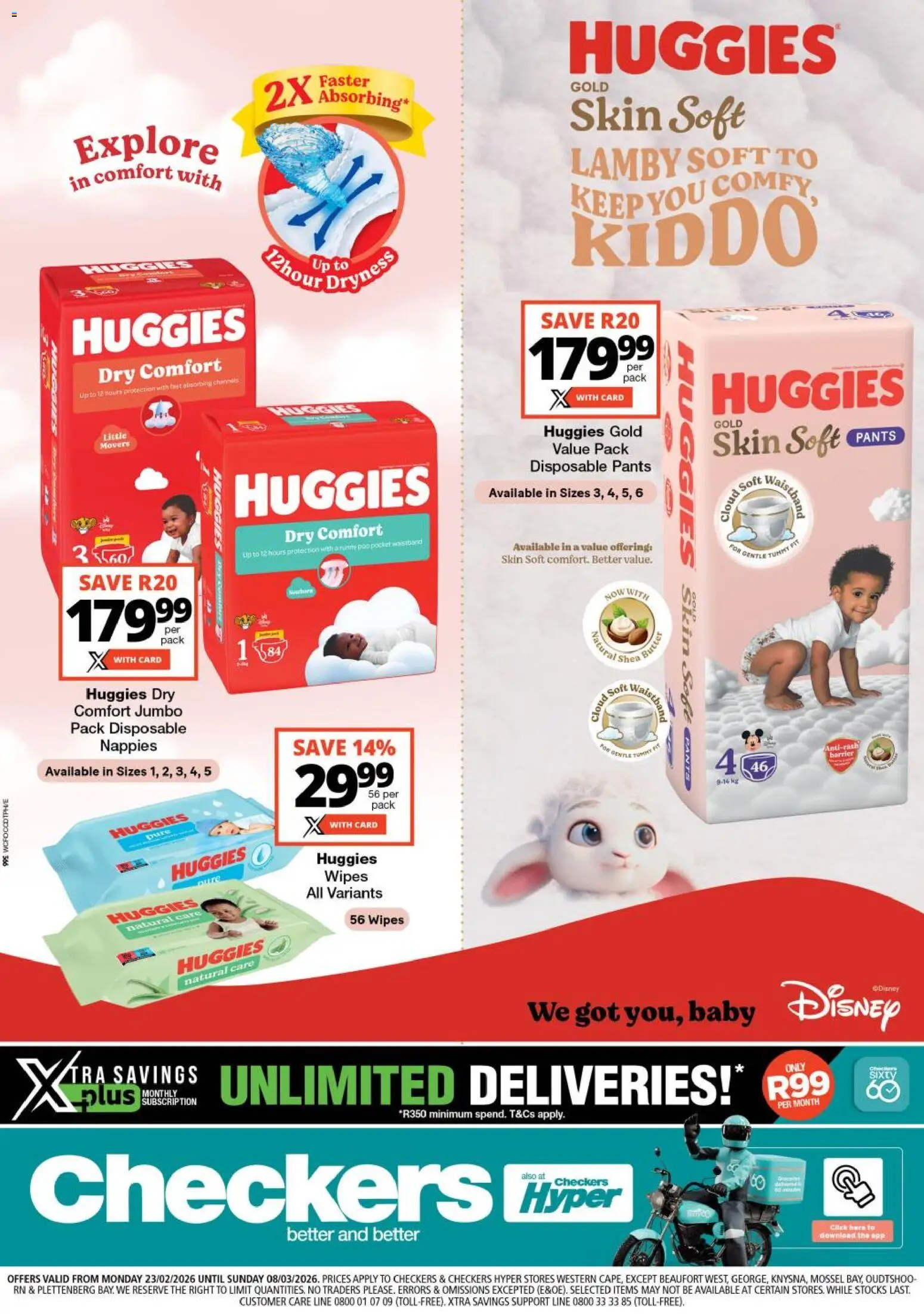 New Checkers catalogue – valid from 23.02.2026 | Page: 1 | Products: Pants, Butter, Nappies