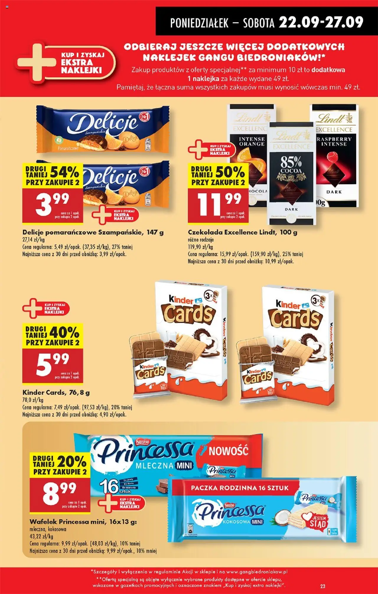 Biedronka gazetka od 22.09.2025 | Strona: 31 | Produkty: Naklejki, Czekolada, Kinder cards
