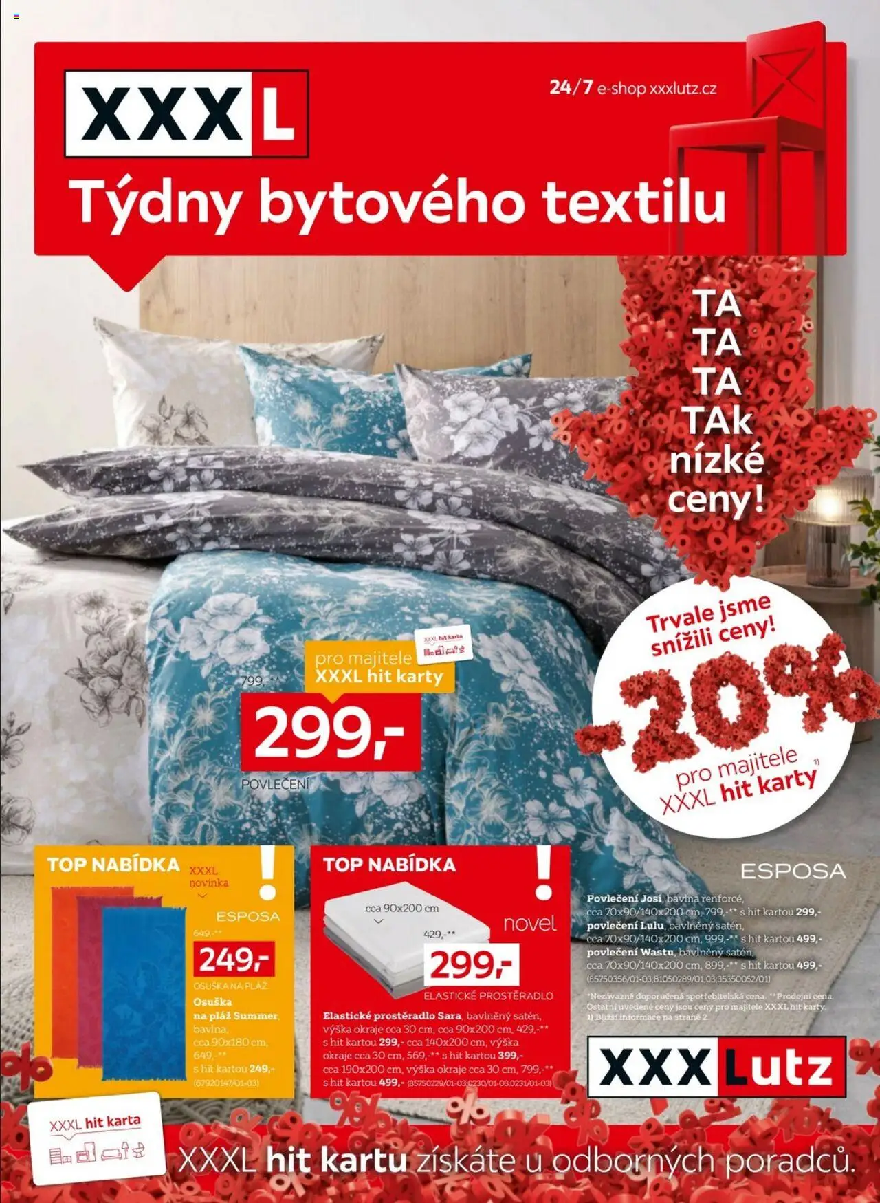 XXXLutz leták - Týdny bytového textilu od 28.07.2025 | Strana: 1 | Produkty: Osuška, Povlečení, Karty, Prostěradlo