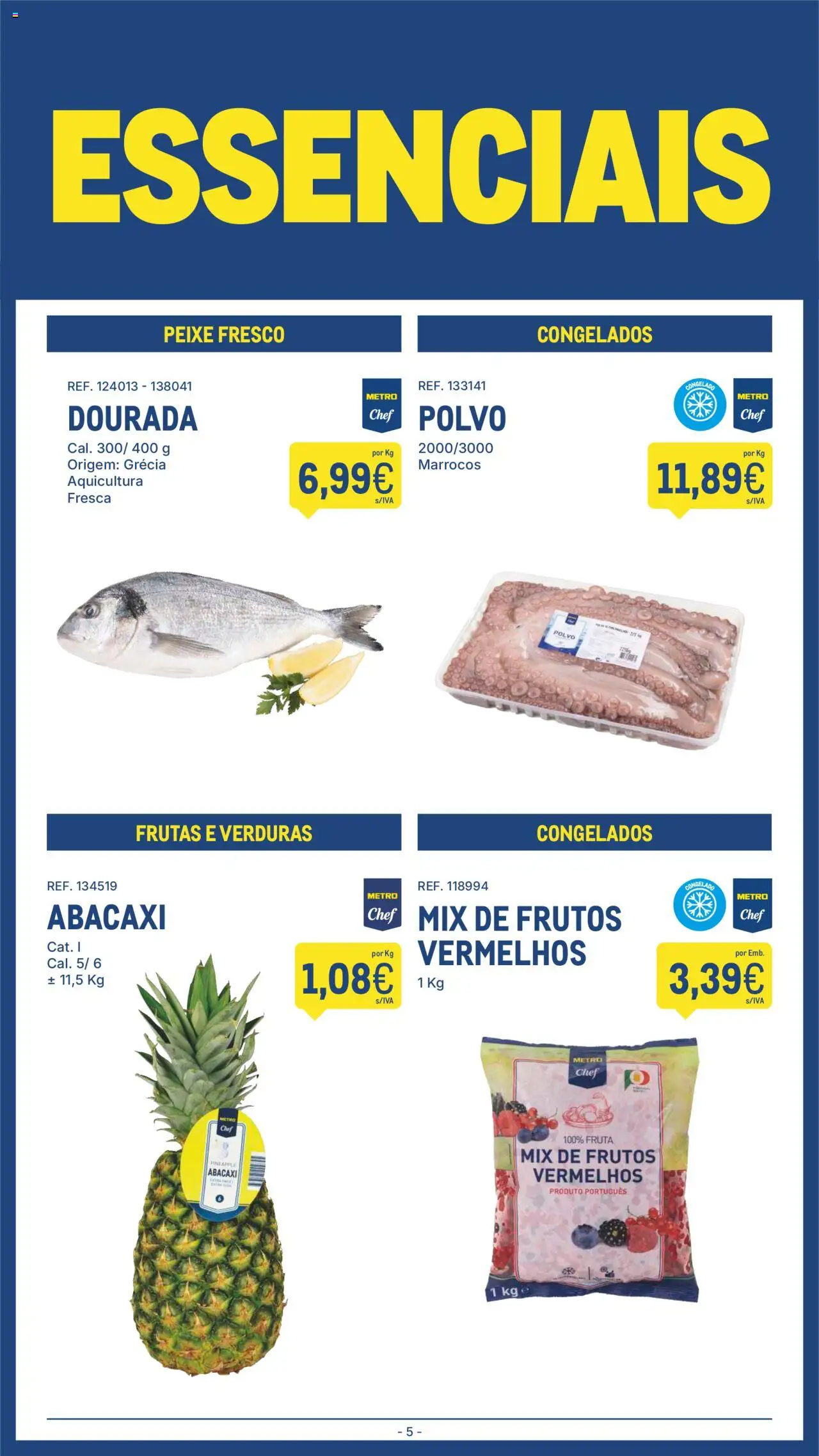 Makro folheto │ válido de 12.08.2025 | Página: 5 | Produtos: Dourada, Polvo, Peixe, Abacaxi