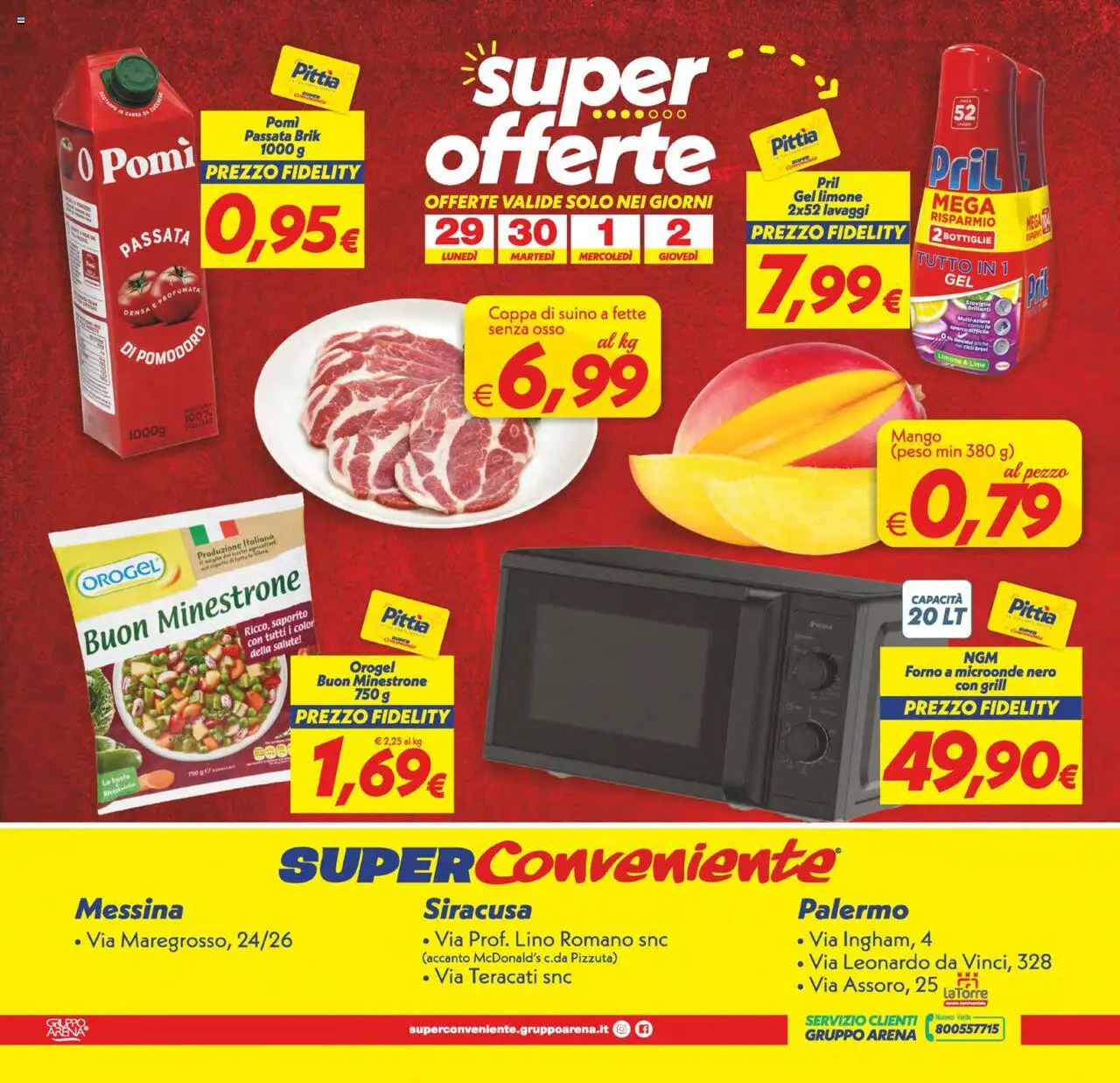 Volantino SuperConveniente del 23.09.2025 | Pagina: 24 | Prodotti: Minestrone, Suino, Pomodoro, Forno a microonde
