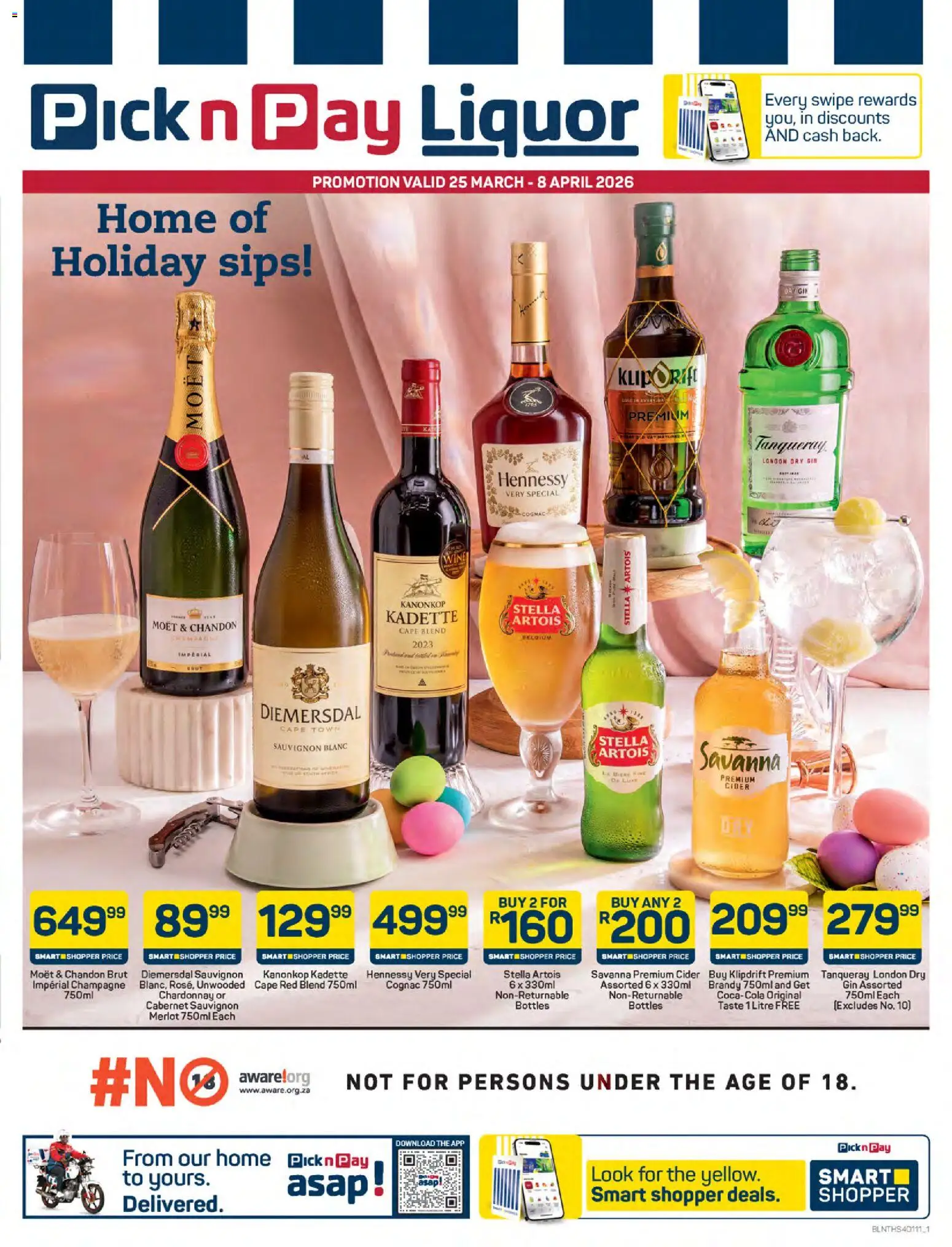 New Pick n Pay catalogue – valid from 25.03.2026 | Page: 1 | Products: Brandy, Cider, Gin, Ensalada de quino