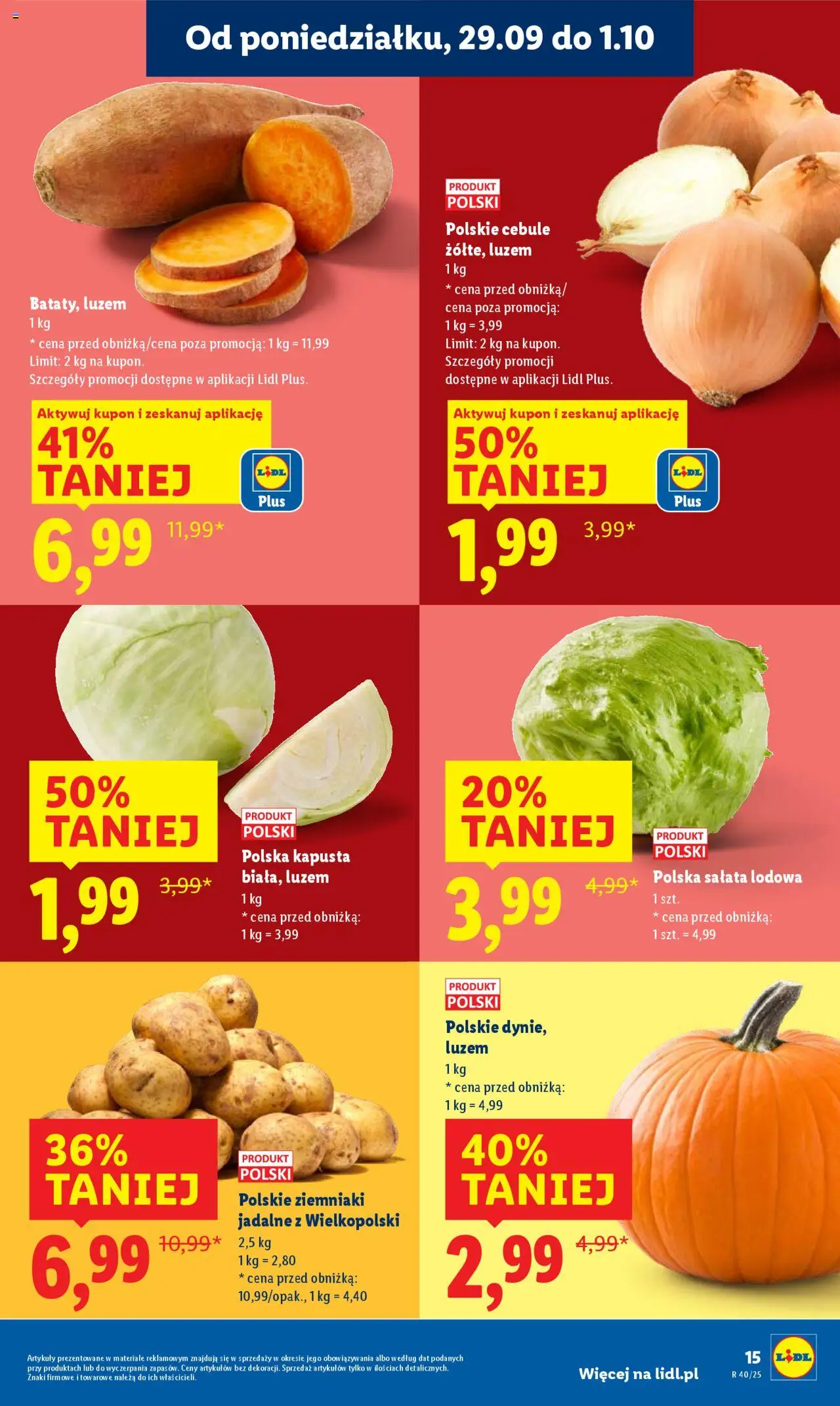 Lidl Gazetka od 29.09.2025 | Strona: 17 | Produkty: Kapusta, Ziemniaki, Cebule