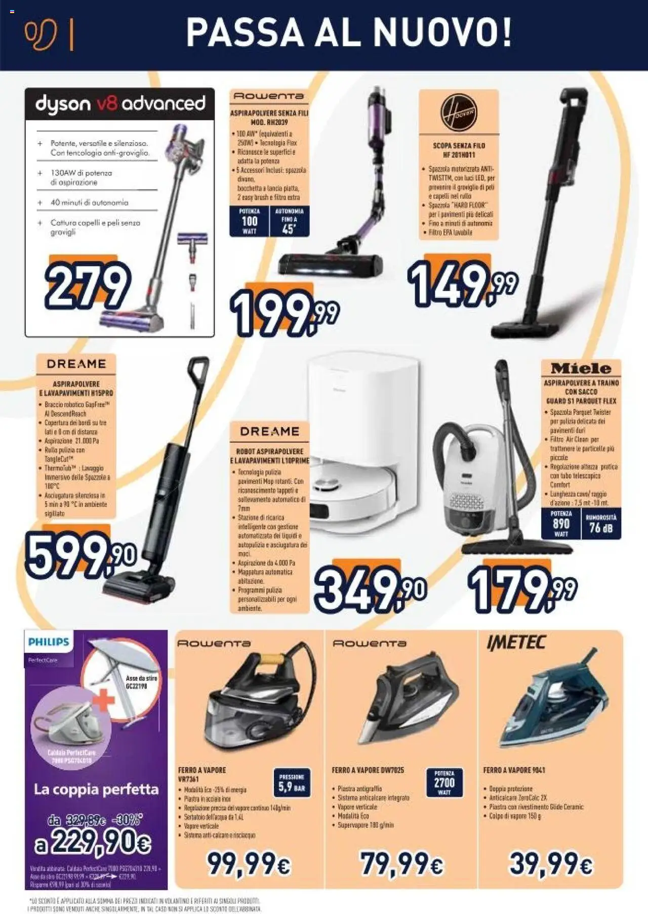 Volantino Unieuro del 30.05.2025 | Pagina: 18 | Prodotti: Aspirapolvere senza fili, Anticalcare, Scopa, Robot