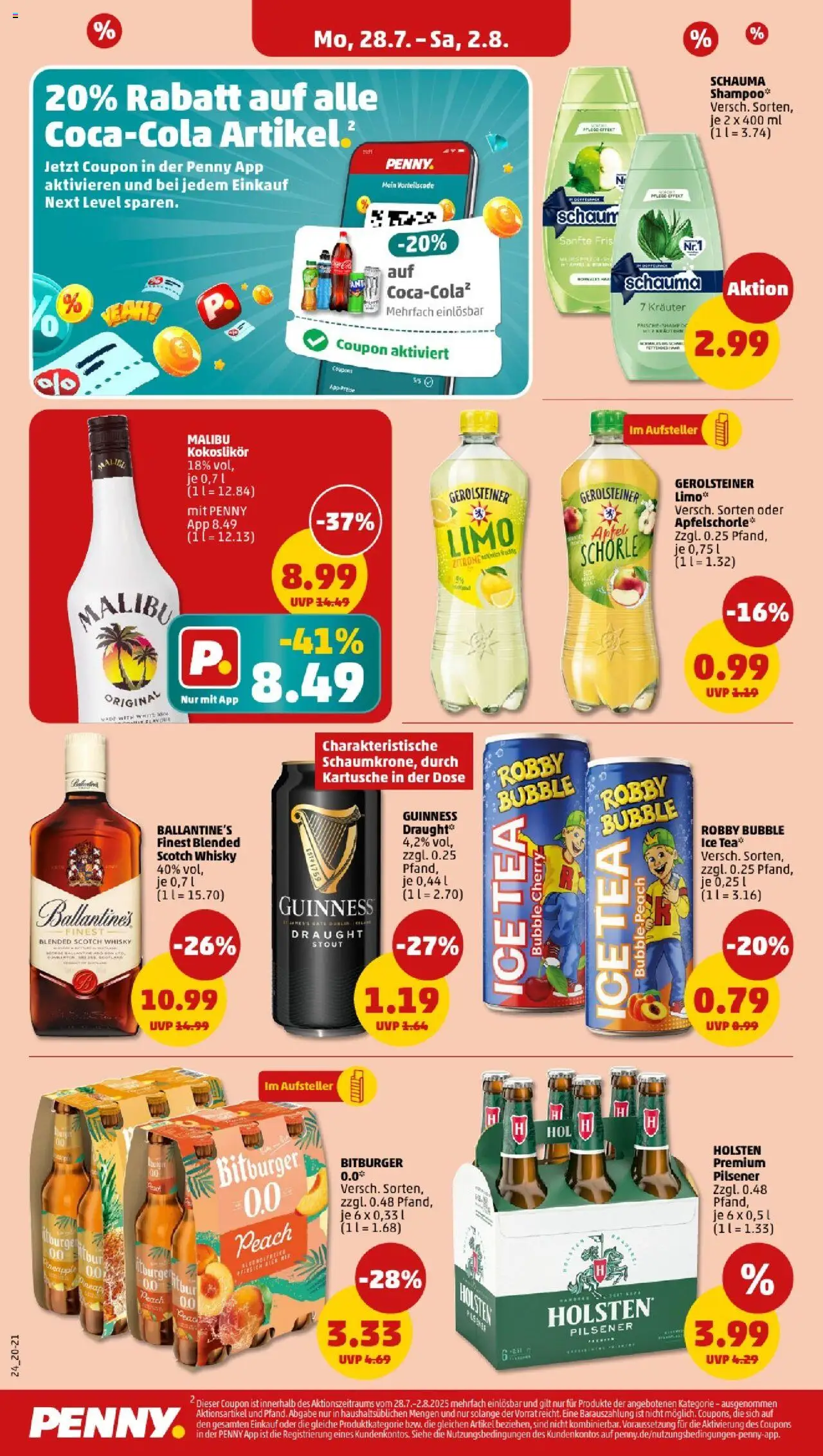 Penny - Hamburg - gültig ab dem 28.07.2025 | Seite: 20 | Produkte: Whisky, Äpfel, Holsten, Gerolsteiner