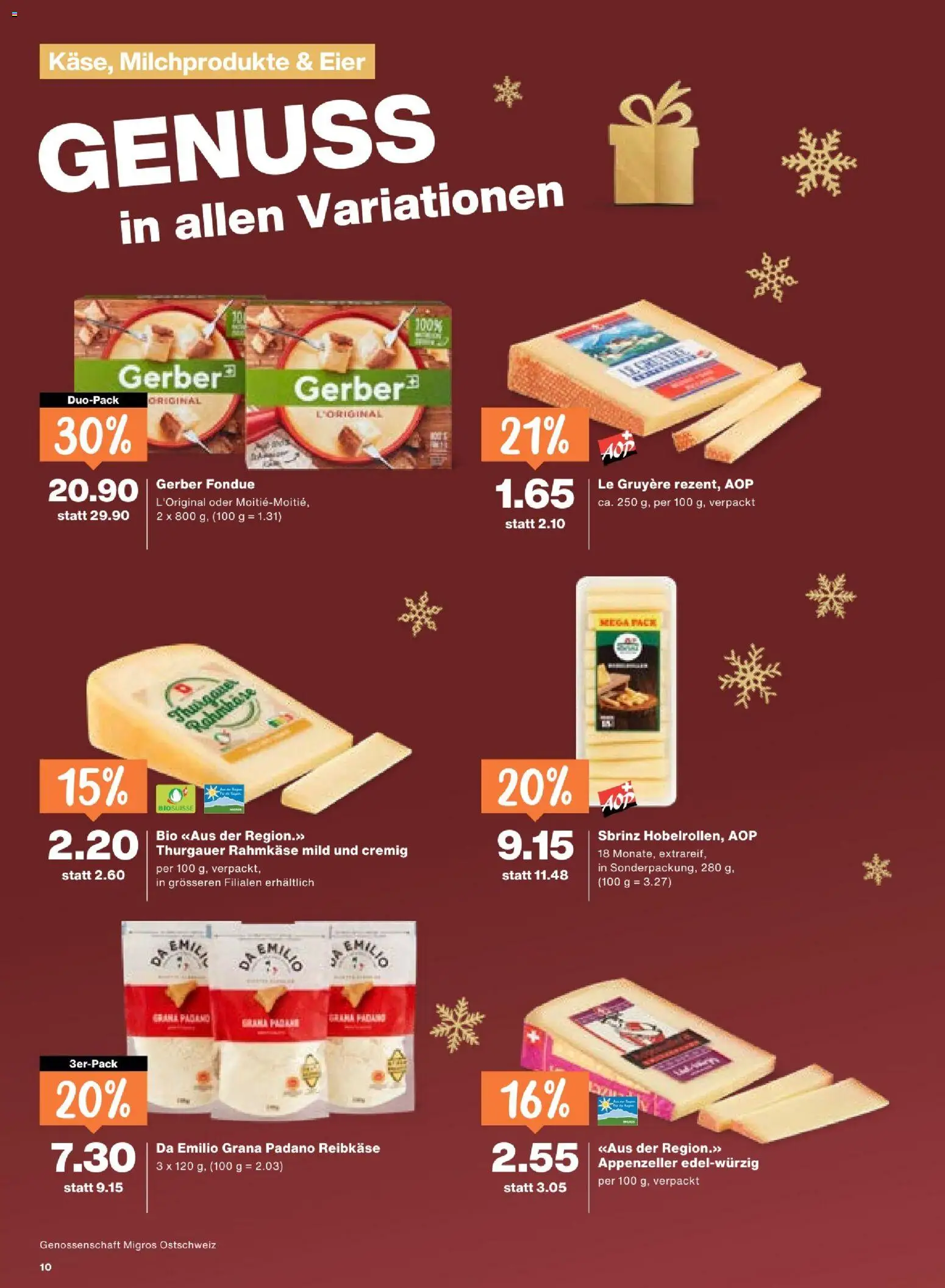 Migros Aktionen – gültig ab 16.12.2025 | Seite: 10 | Produkte: Eier, Fondue