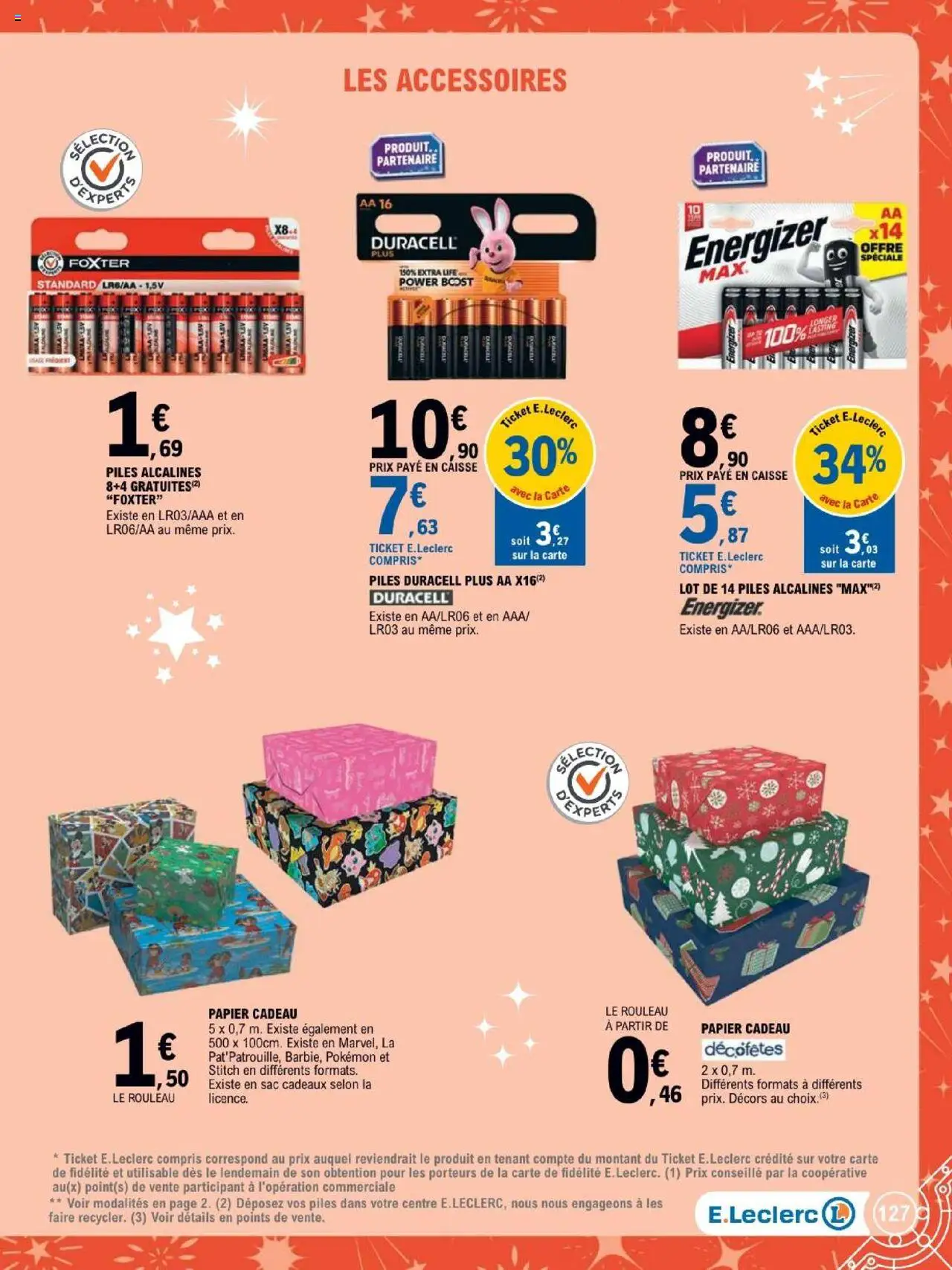 {H1} | Page: 127 | Produits: Sac, Papier cadeau, Rouleau, Piles