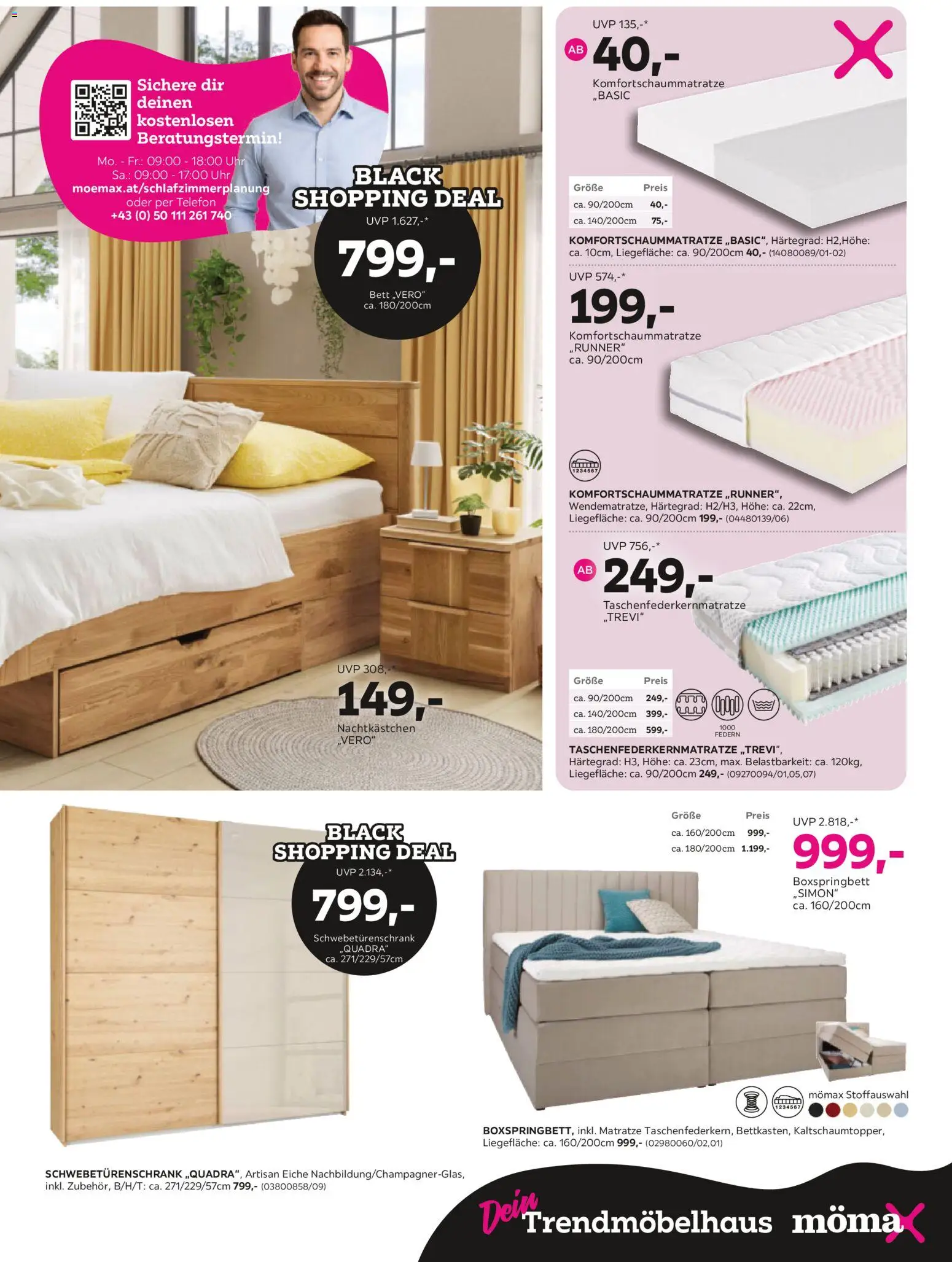 Mömax - Black Friday gültig ab 11.11.2025 | Seite: 7 | Produkte: Telefon, Uhr, Bett, Matratze